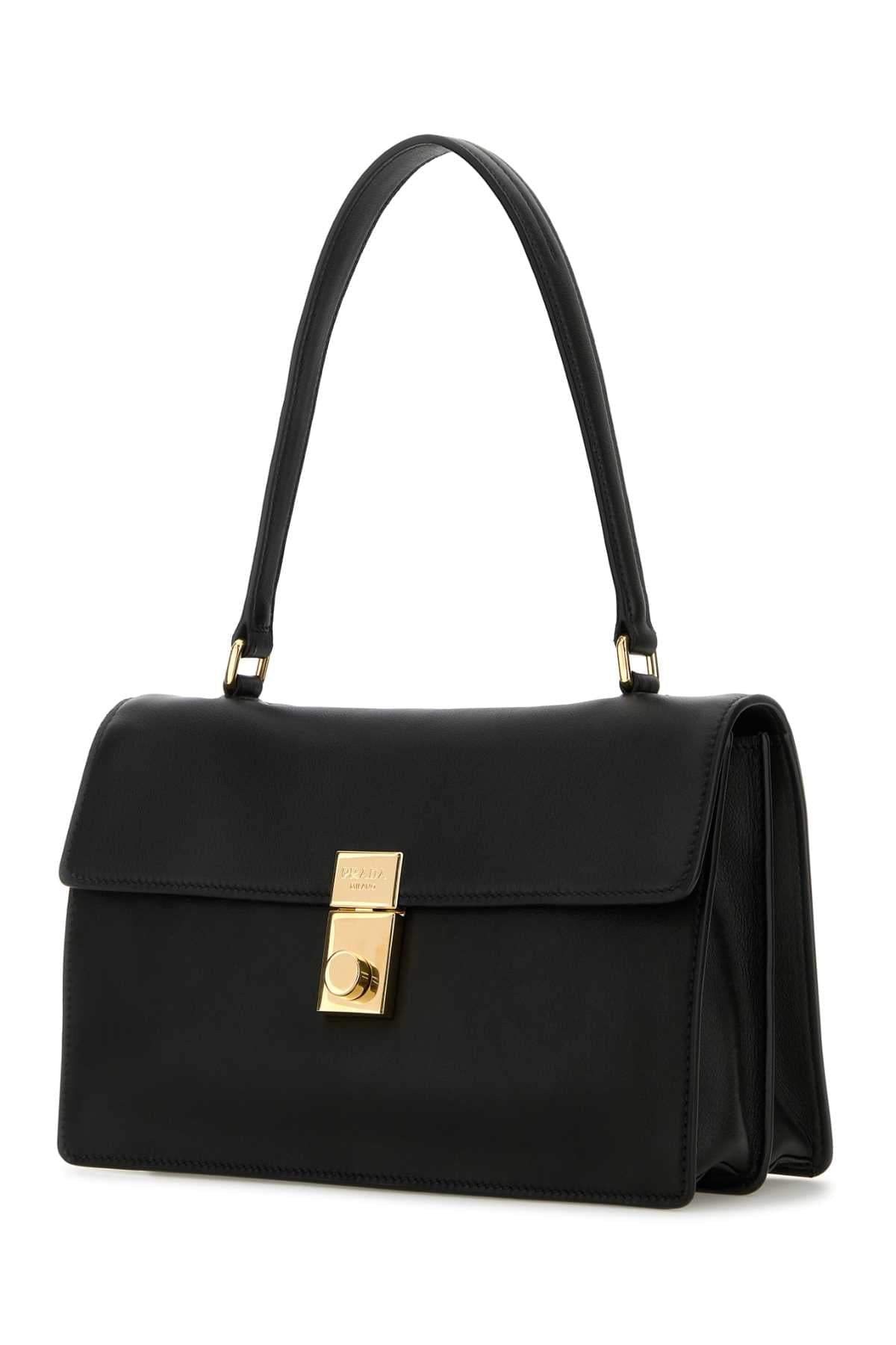 Prada Black Leather Shoulder Handbag for Women DestGlow