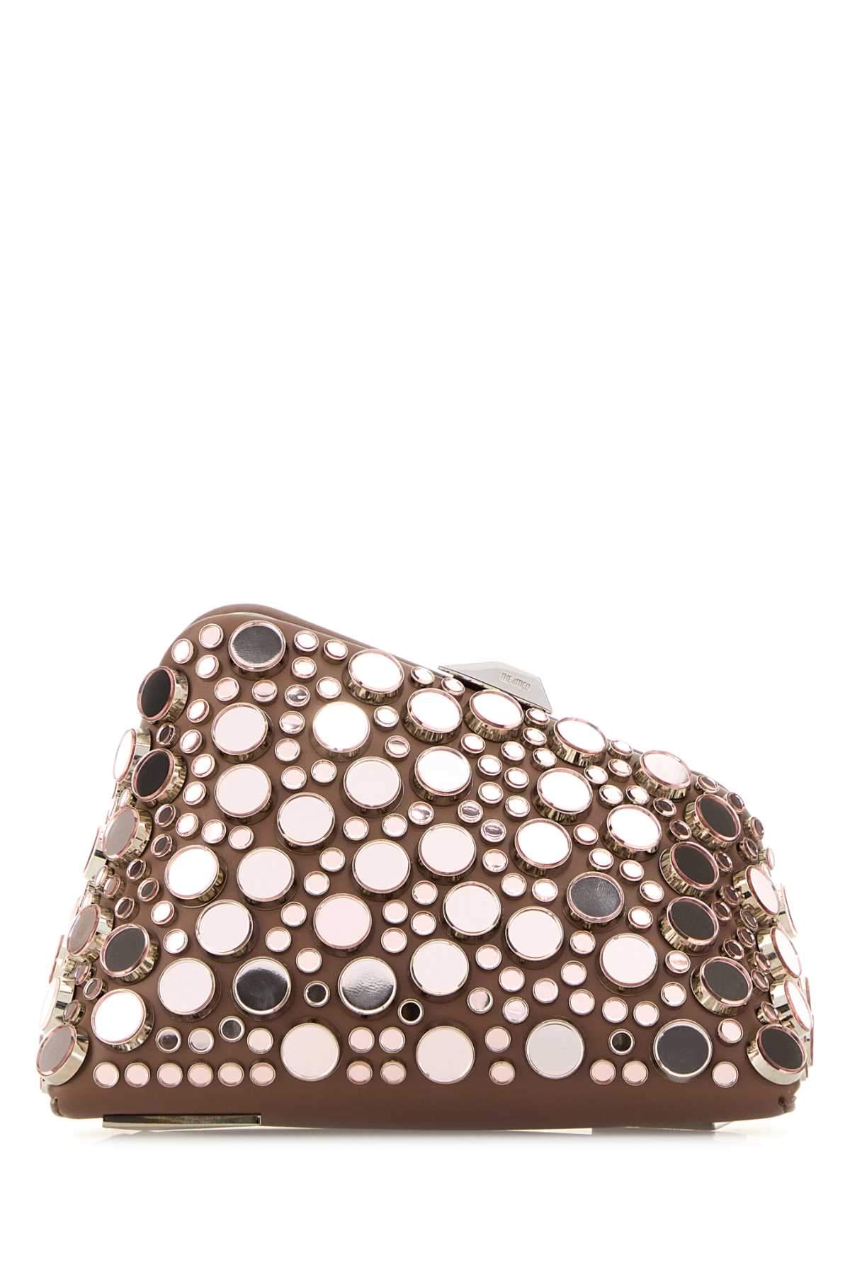 The Attico Women Embellished Leather Midnight Clutch DestGlow