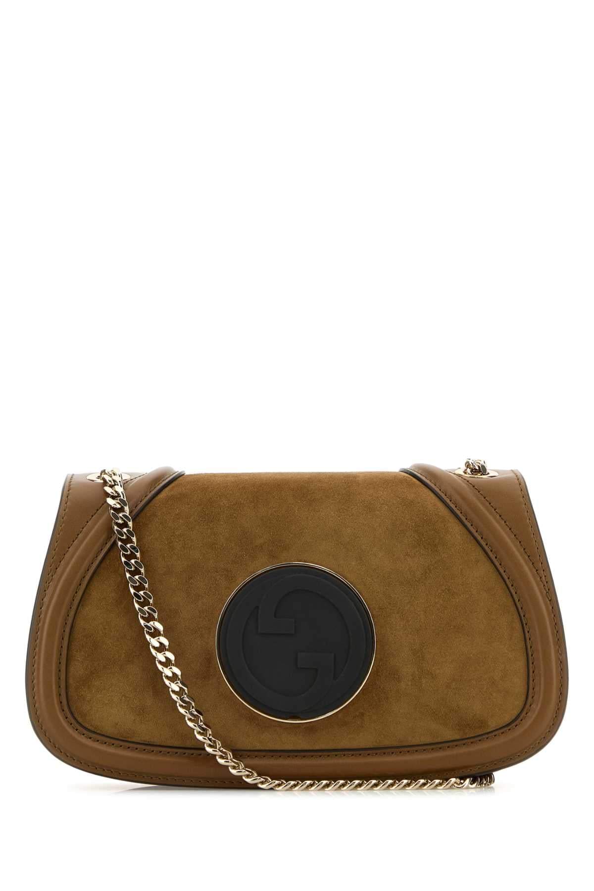 Gucci Women Caramel Suede And Leather Gucci Blondie Shoulder Bag DestGlow