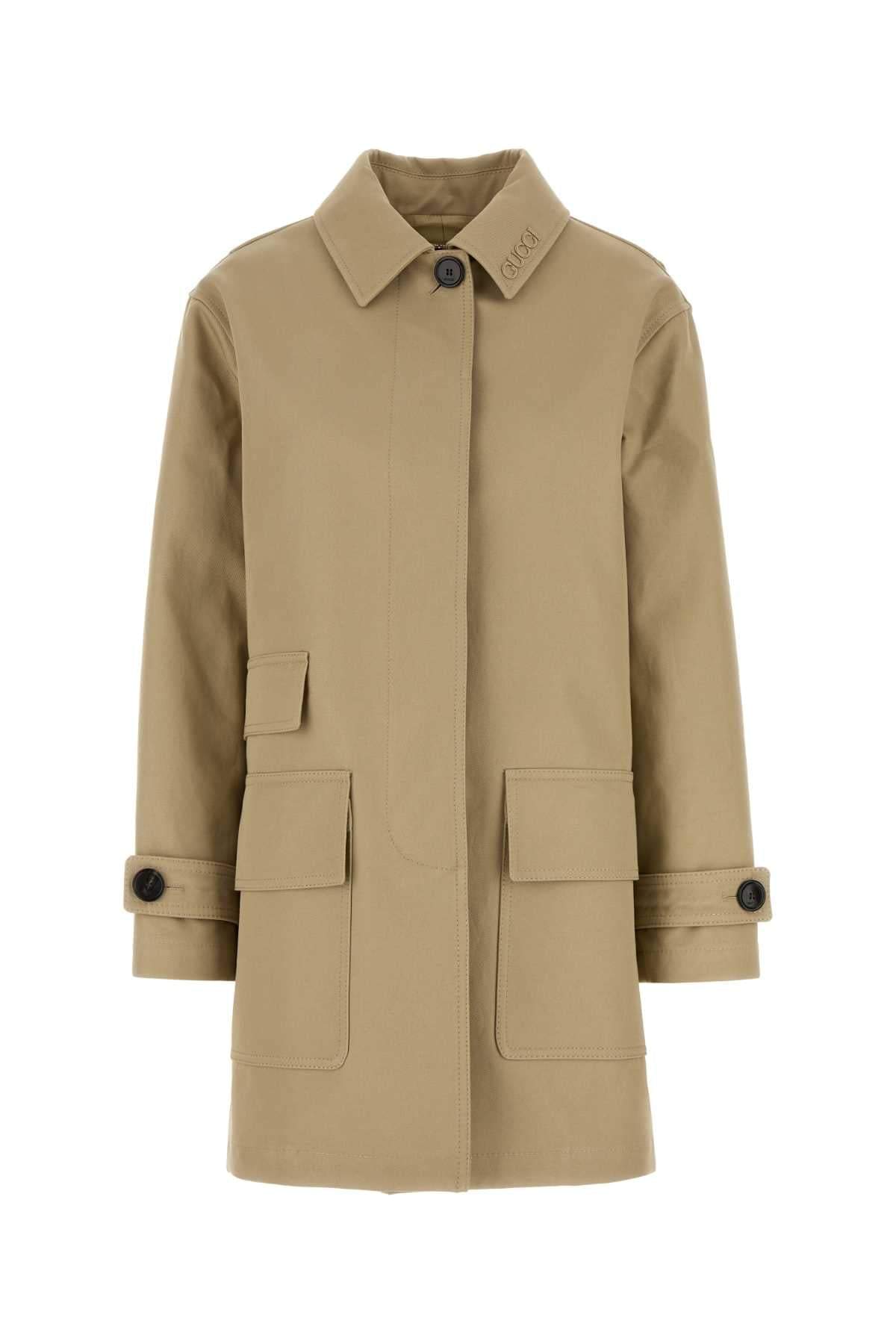Gucci Women Beige Drill Overcoat DestGlow