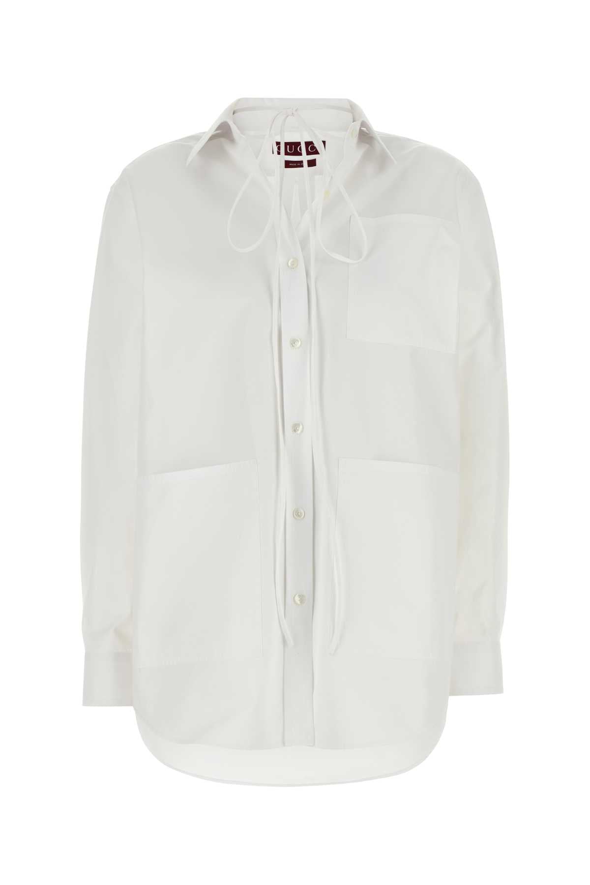 Gucci Women White Poplin Shirt DestGlow
