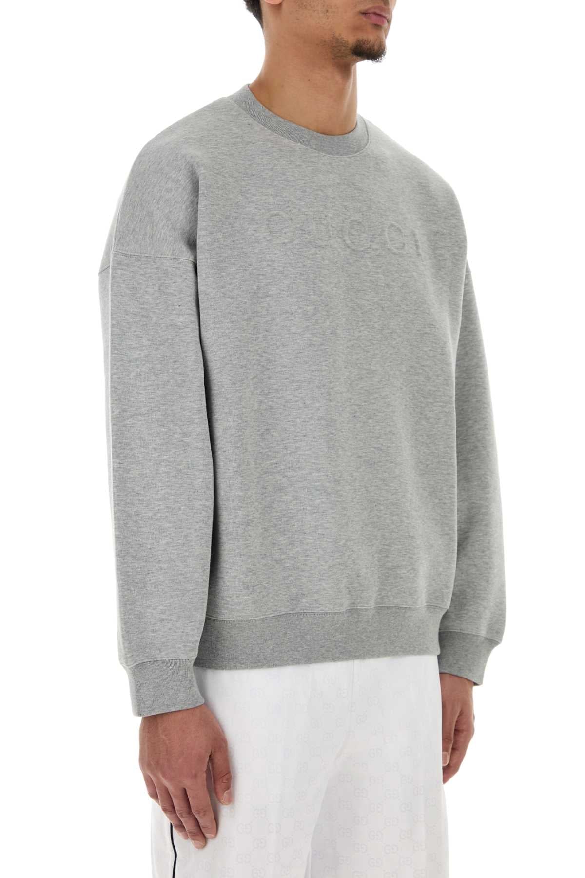 Gucci Men Grey Cotton Blend Oversize Sweatshirt DestGlow