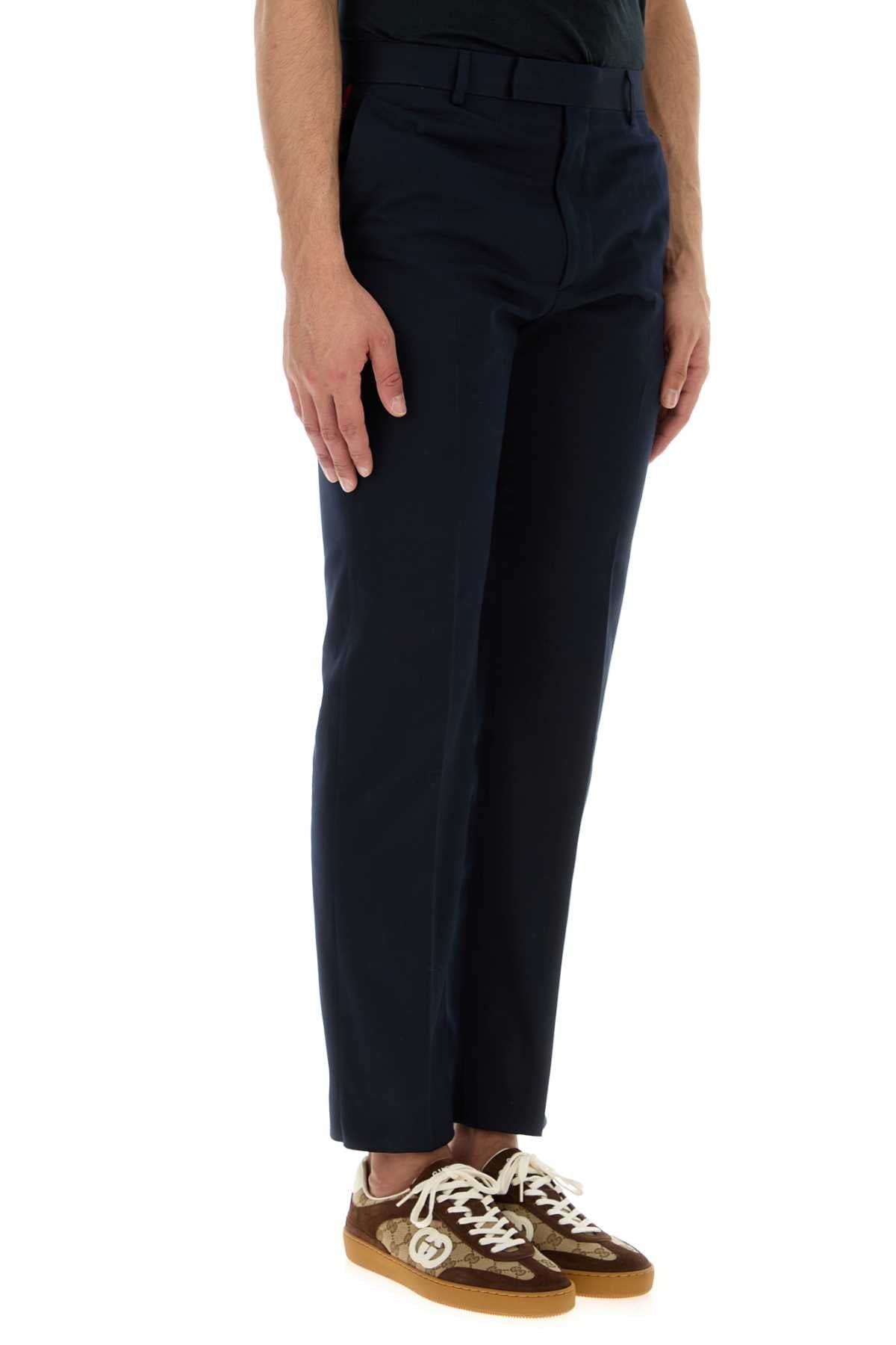 Gucci Men Navy Blue Gabardine Pant by Luosophy