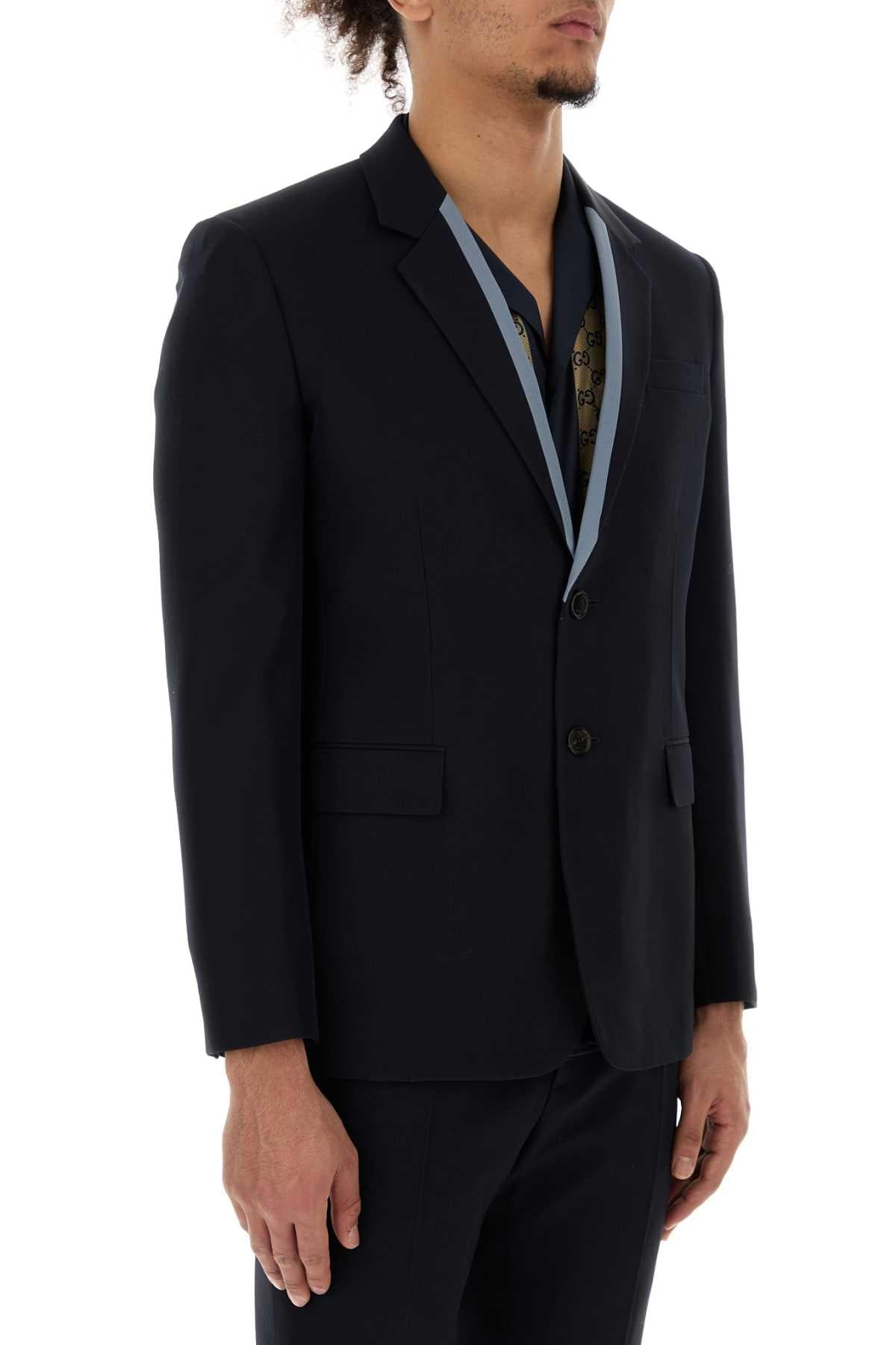 Gucci Men Midnight Blue Wool Blazer DestGlow