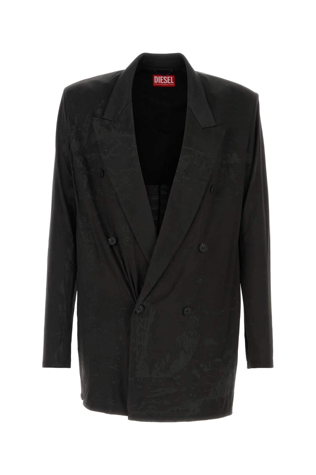 Diesel Men Black Stretch Acetate J-Pekka Blazer DestGlow