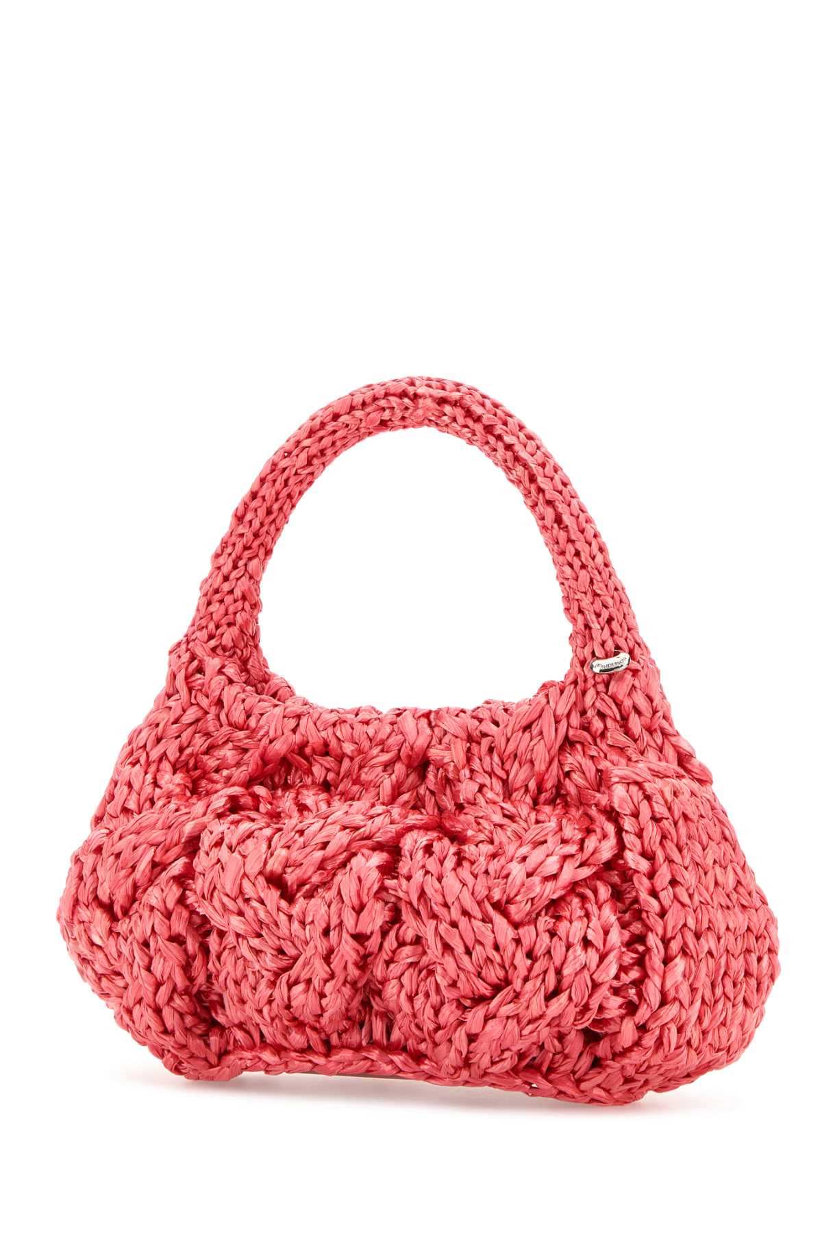 Jw Anderson Women Fuchsia Raffia Small Cable Handbag DestGlow