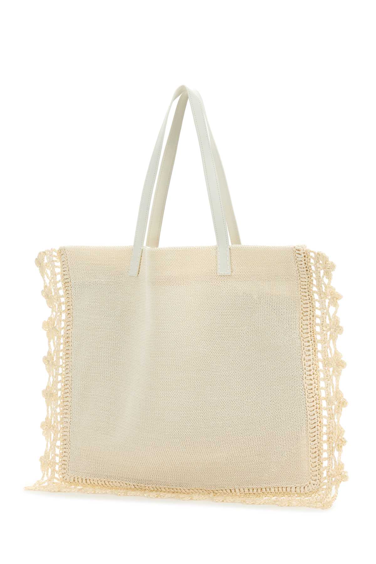 Jw Anderson Women Ivory Crochet Shopping Bag by Luosophy