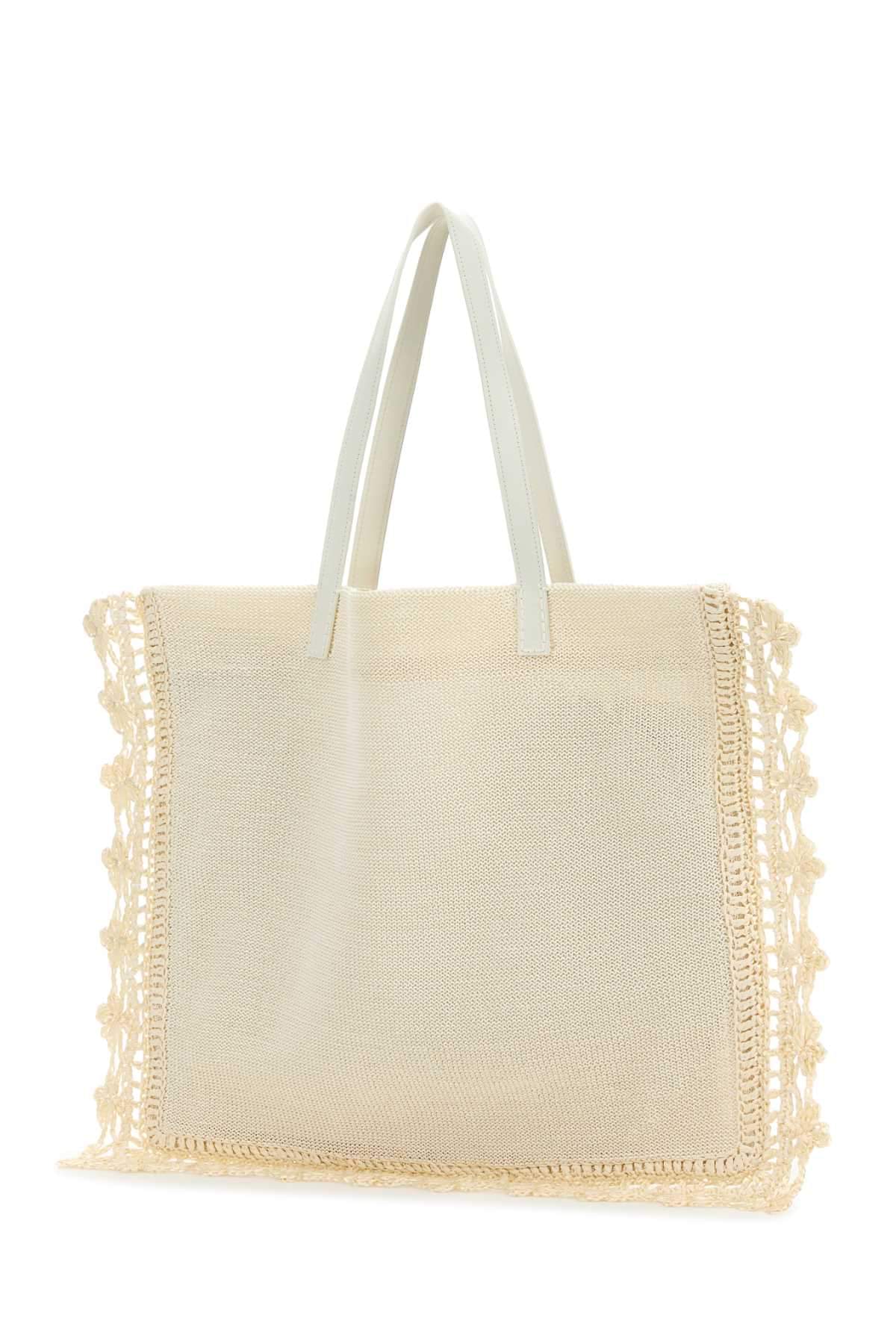 Jw Anderson Women Ivory Crochet Shopping Bag DestGlow