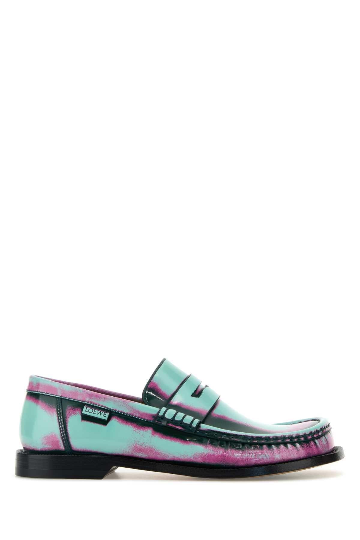 Loewe Women Multicolor Leather Campo Loafers DestGlow