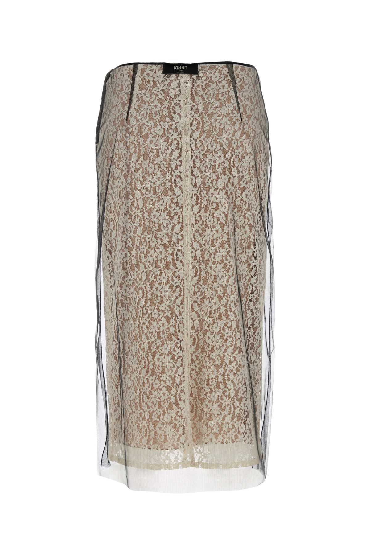 Fendi Women Black Lace Skirt by Luosophy