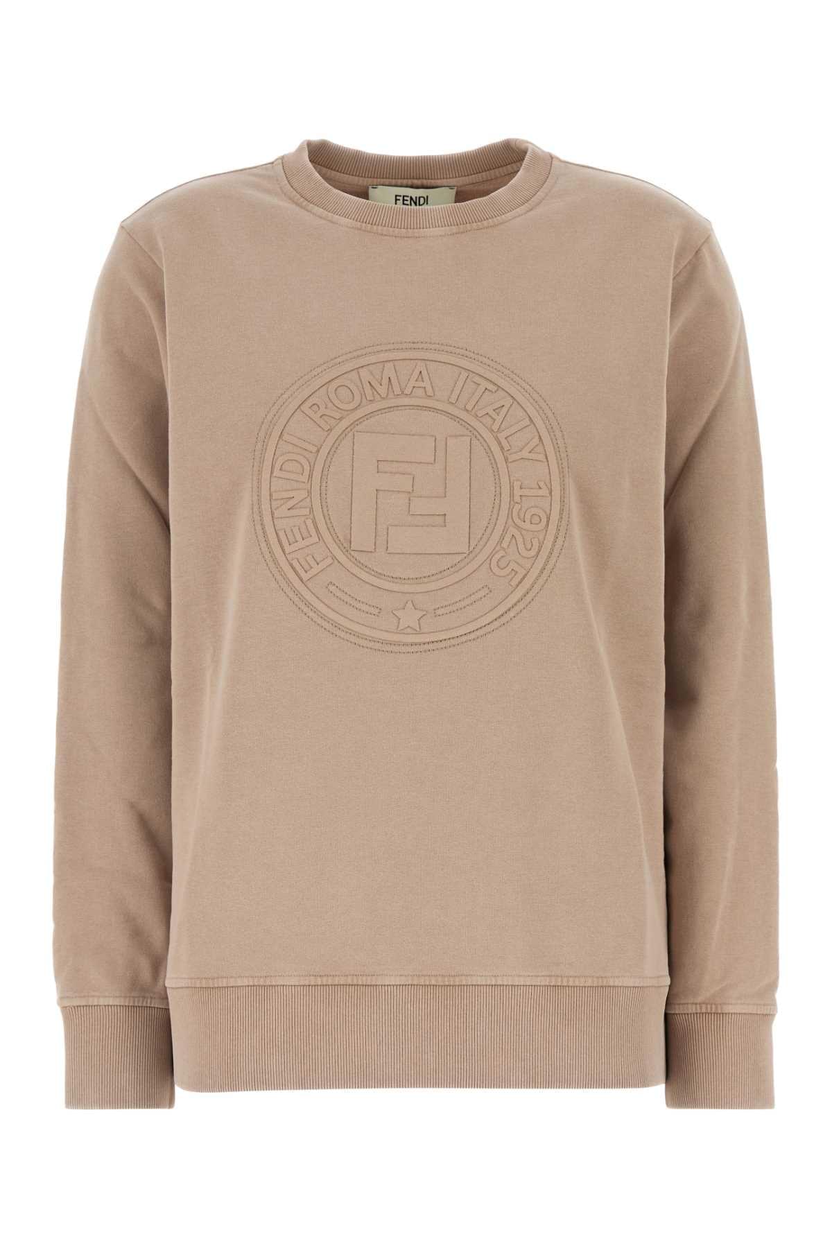 Fendi Women Cappuccino Cotton Oversize Sweatshirt DestGlow
