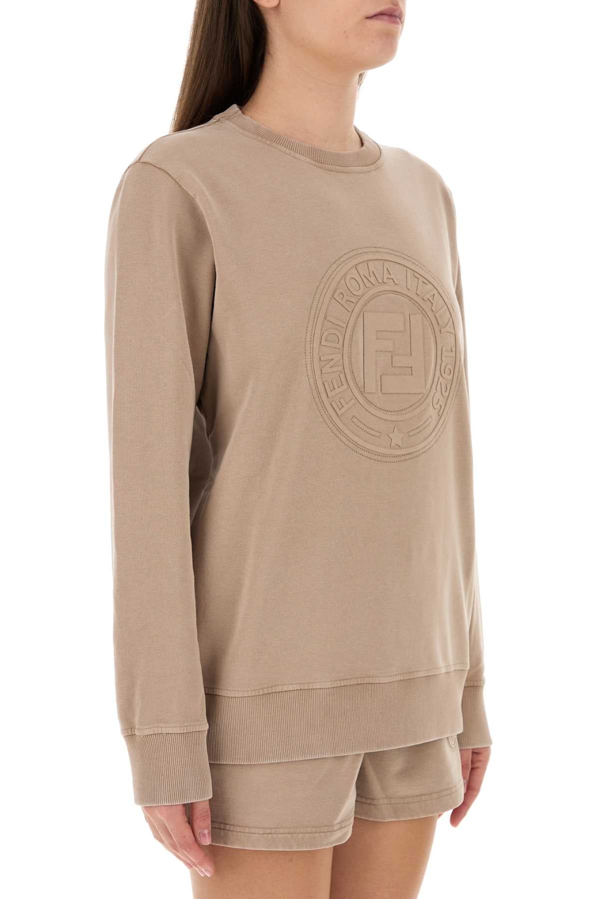 Fendi Women Cappuccino Cotton Oversize Sweatshirt DestGlow
