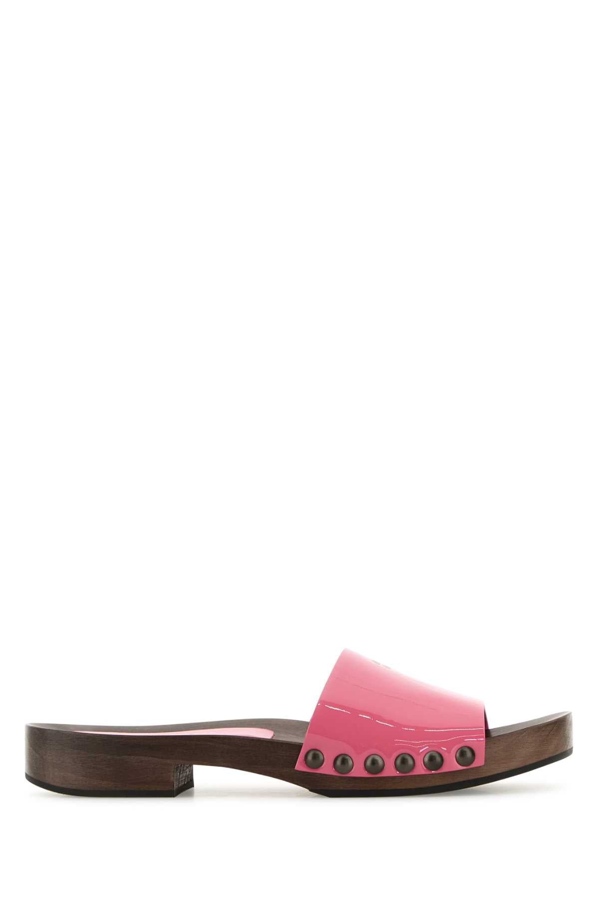 Miu Miu Women Fuchsia Leather Clogs DestGlow