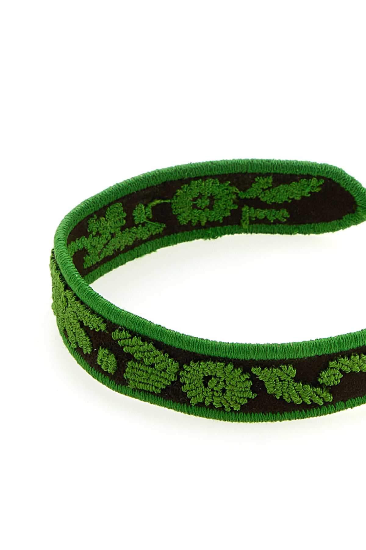 Prada Women Two-Tone Suede And Fabric Bracelet DestGlow