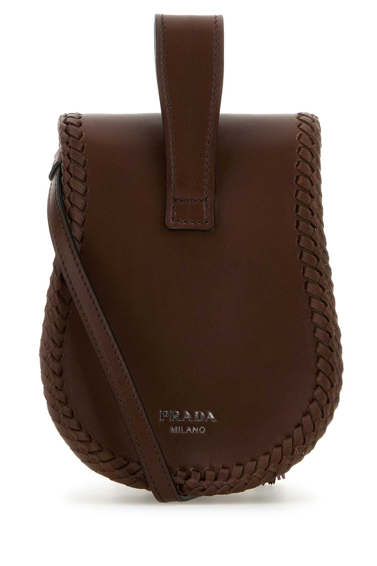Prada Women Brown Leather Crossbody Bag DestGlow