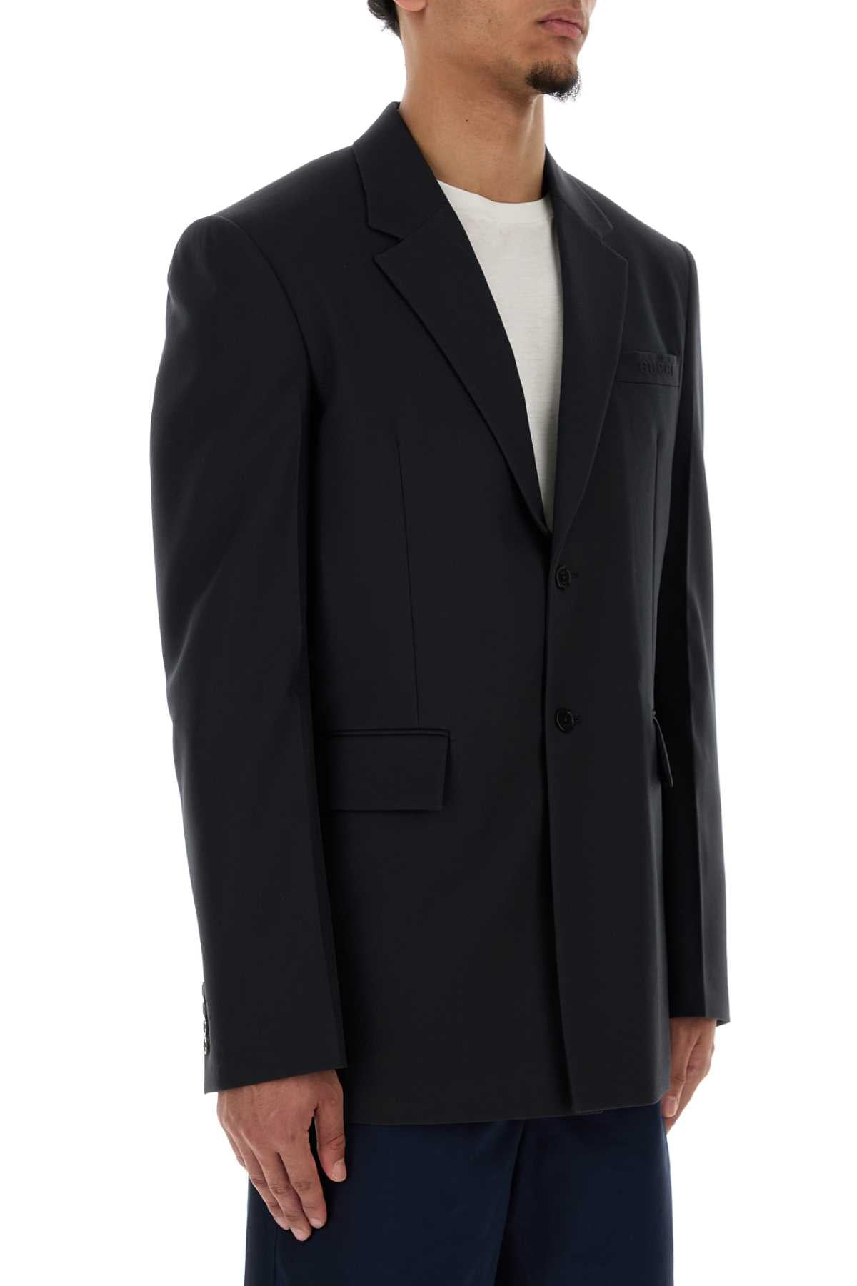 Gucci Men Graphite Twill Blazer DestGlow