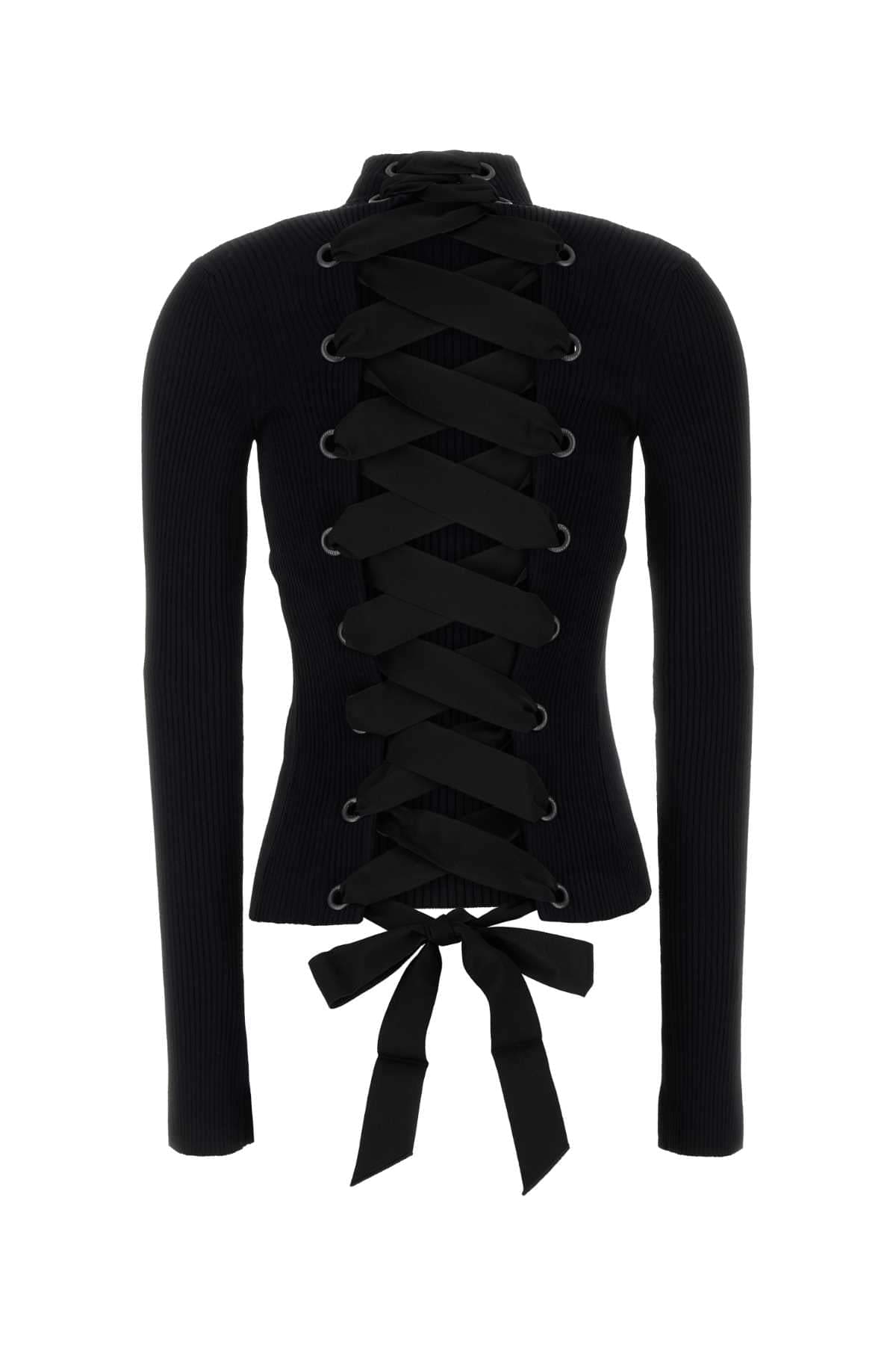 Balenciaga Women Black Stretch Viscose Blend Top DestGlow