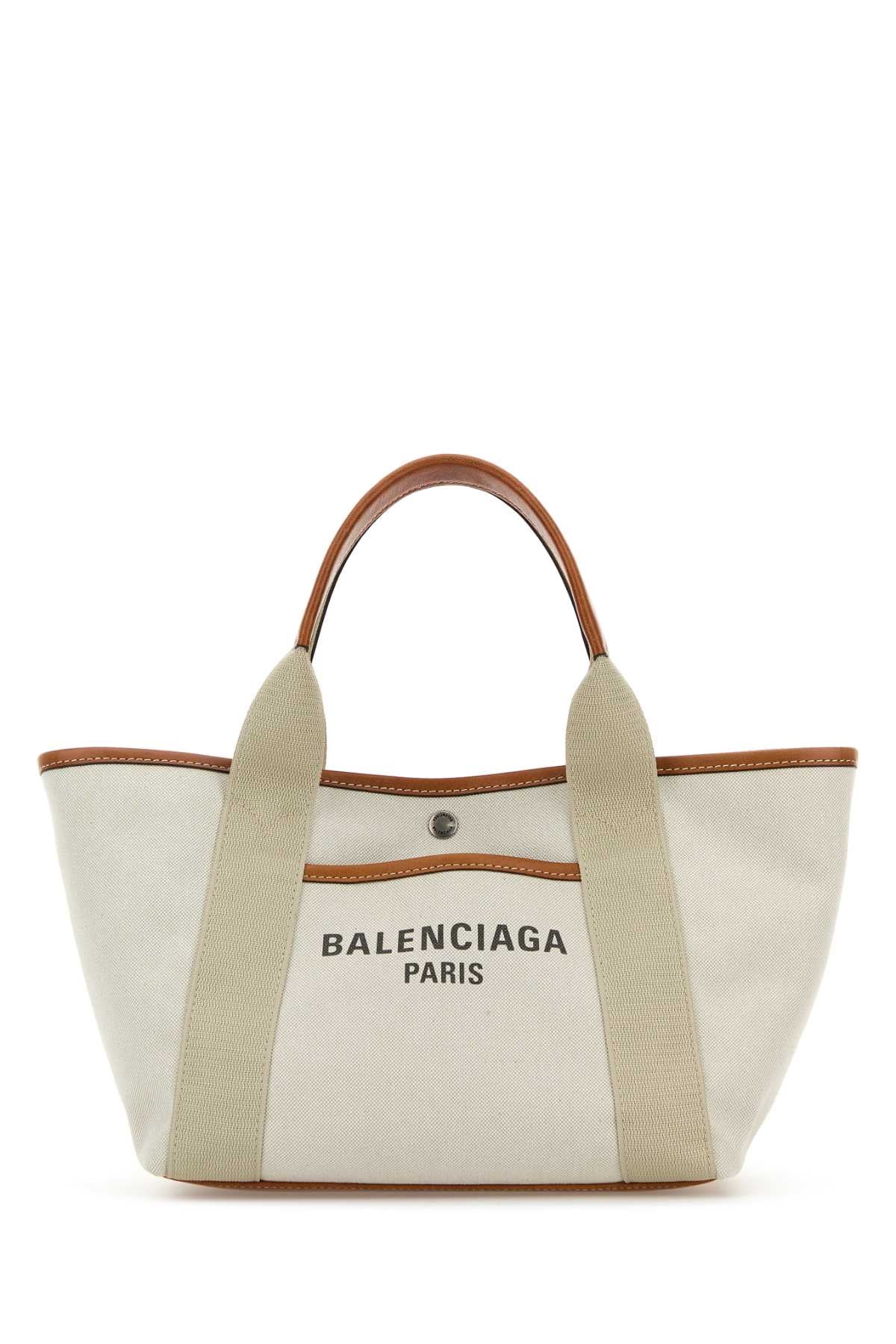 Balenciaga Women Sand Canvas Small Biarritz Shopping Bag by Luosophy