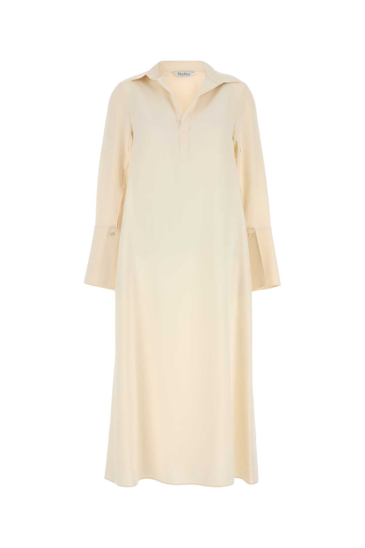 Max Mara Women Cream Stretch Silk Ossola Dress DestGlow