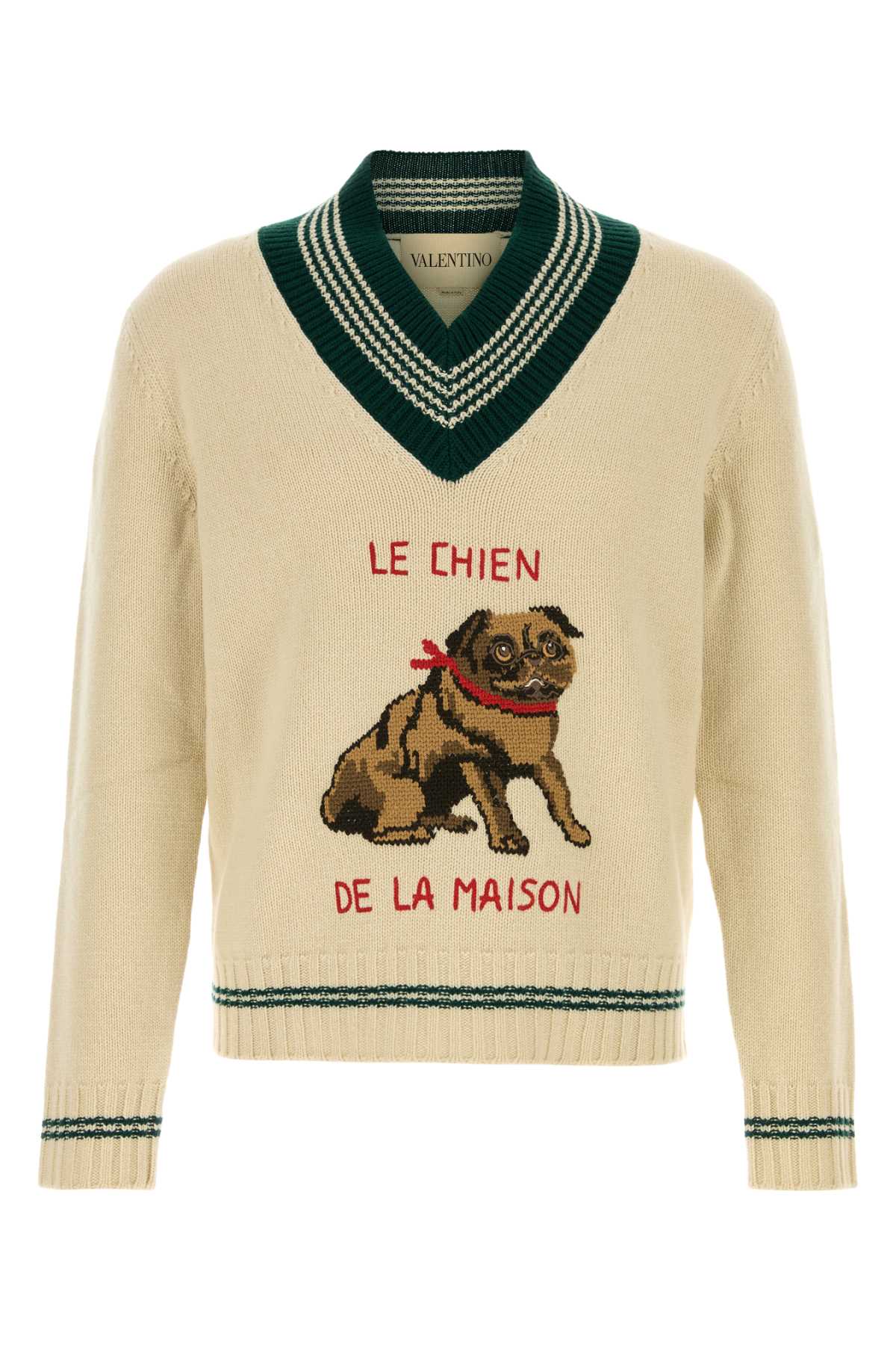 Valentino Garavani Men Beige Wool Sweater by Luosophy