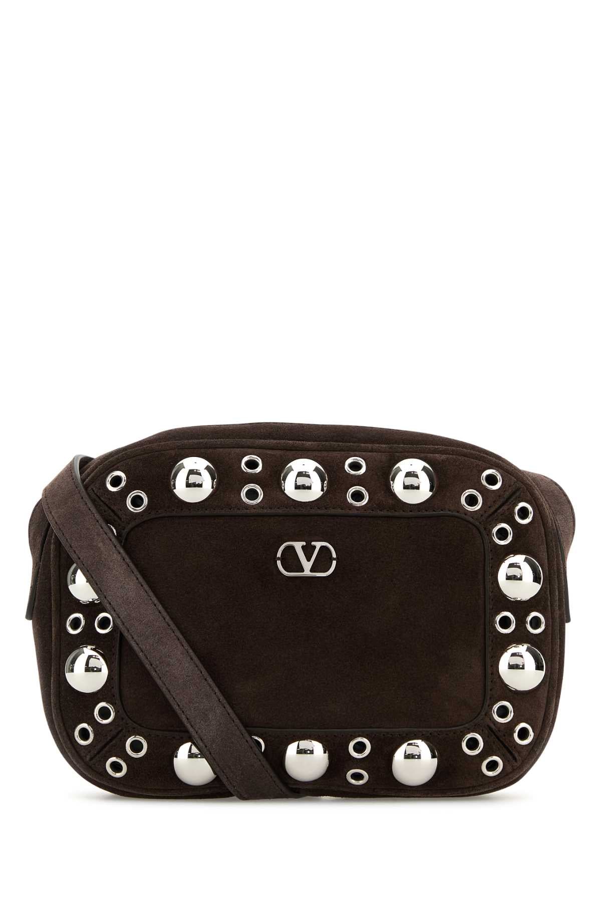 Valentino Garavani Men Brown Suede Nellcã´Te Crossbody Bag by Luosophy