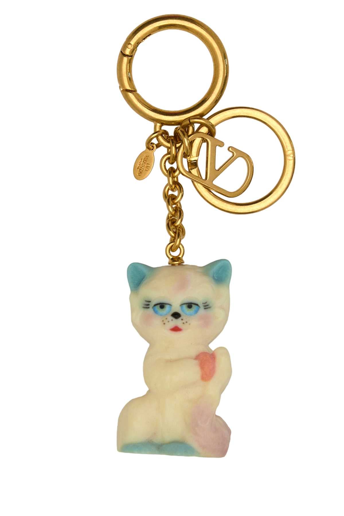 Valentino Garavani Women Multicolor Metal And Nylon Le Chat De La Maison Keyring by Luosophy