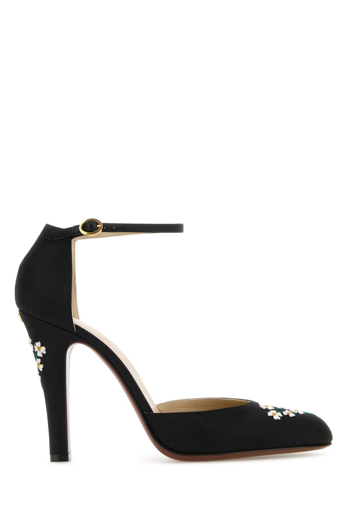Valentino Garavani Women Black Fabric Hi Dolly Pumps by Luosophy