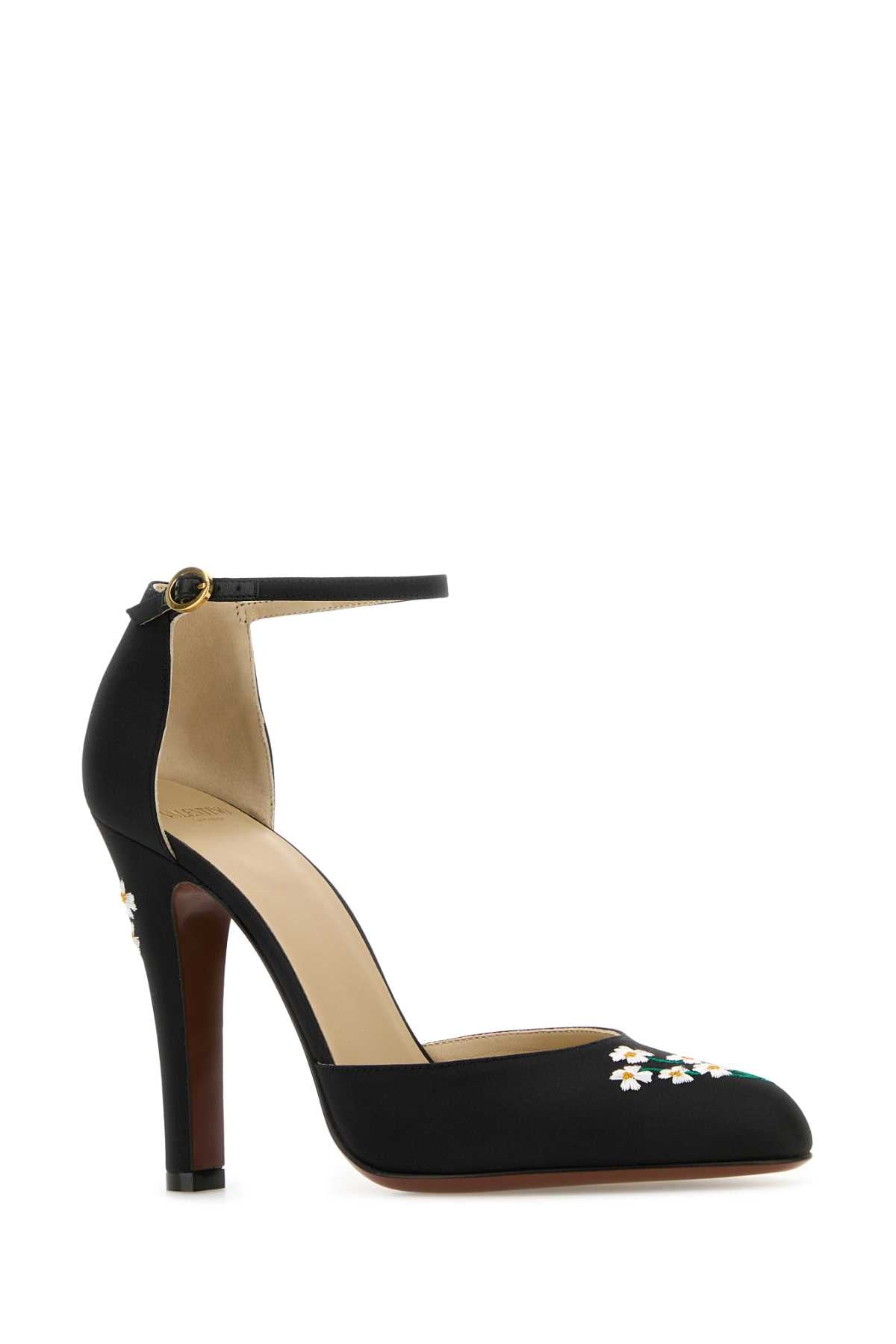 Valentino Garavani Women Black Fabric Hi Dolly Pumps by Luosophy