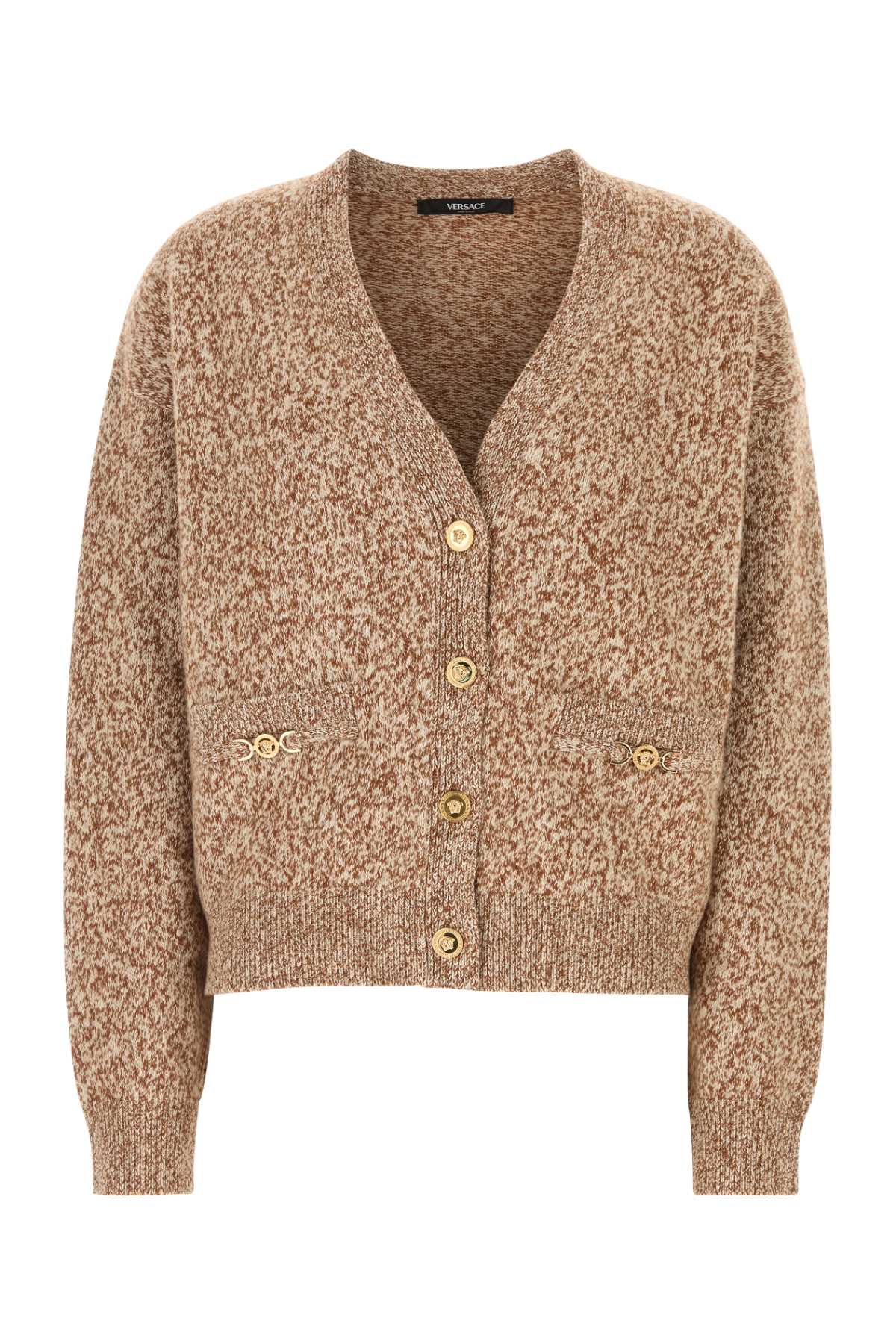 Versace Women Two-Tone Wool Blend Cardigan DestGlow