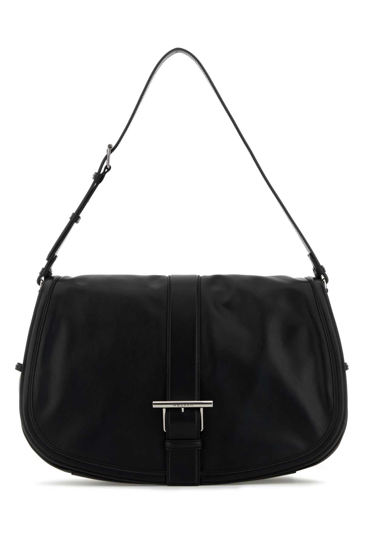 Alexander Mcqueen Men Black Leather Maxi Satchel Shoulder Bag DestGlow