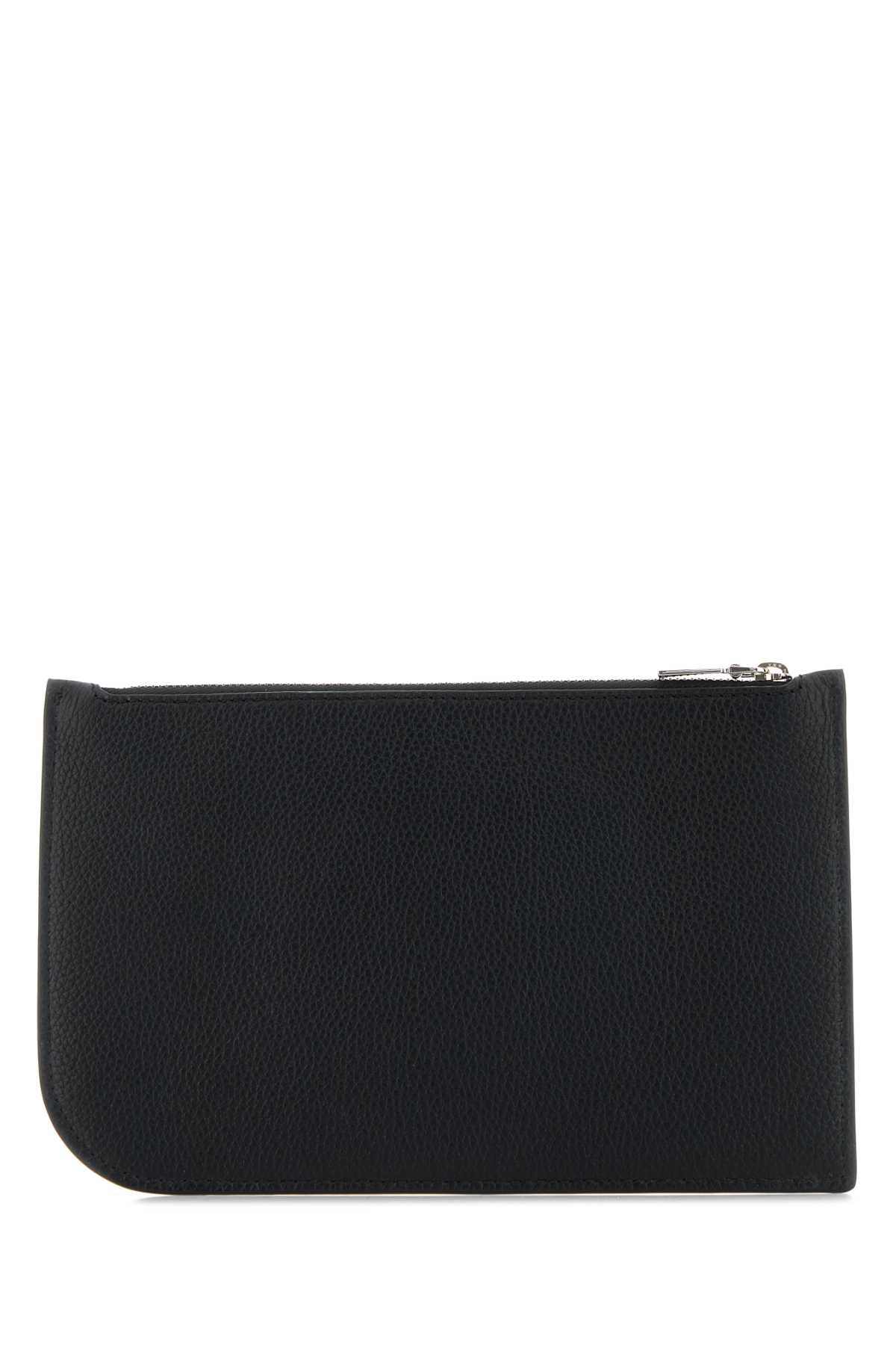 Alexander Mcqueen Men Black Leather Pouch by Luosophy