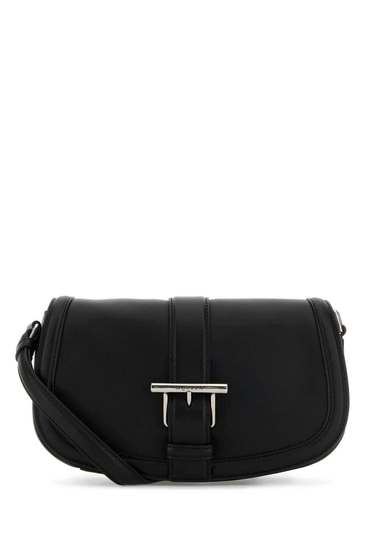 Alexander Mcqueen Women Black Leather Satchel Crossbody Bag DestGlow