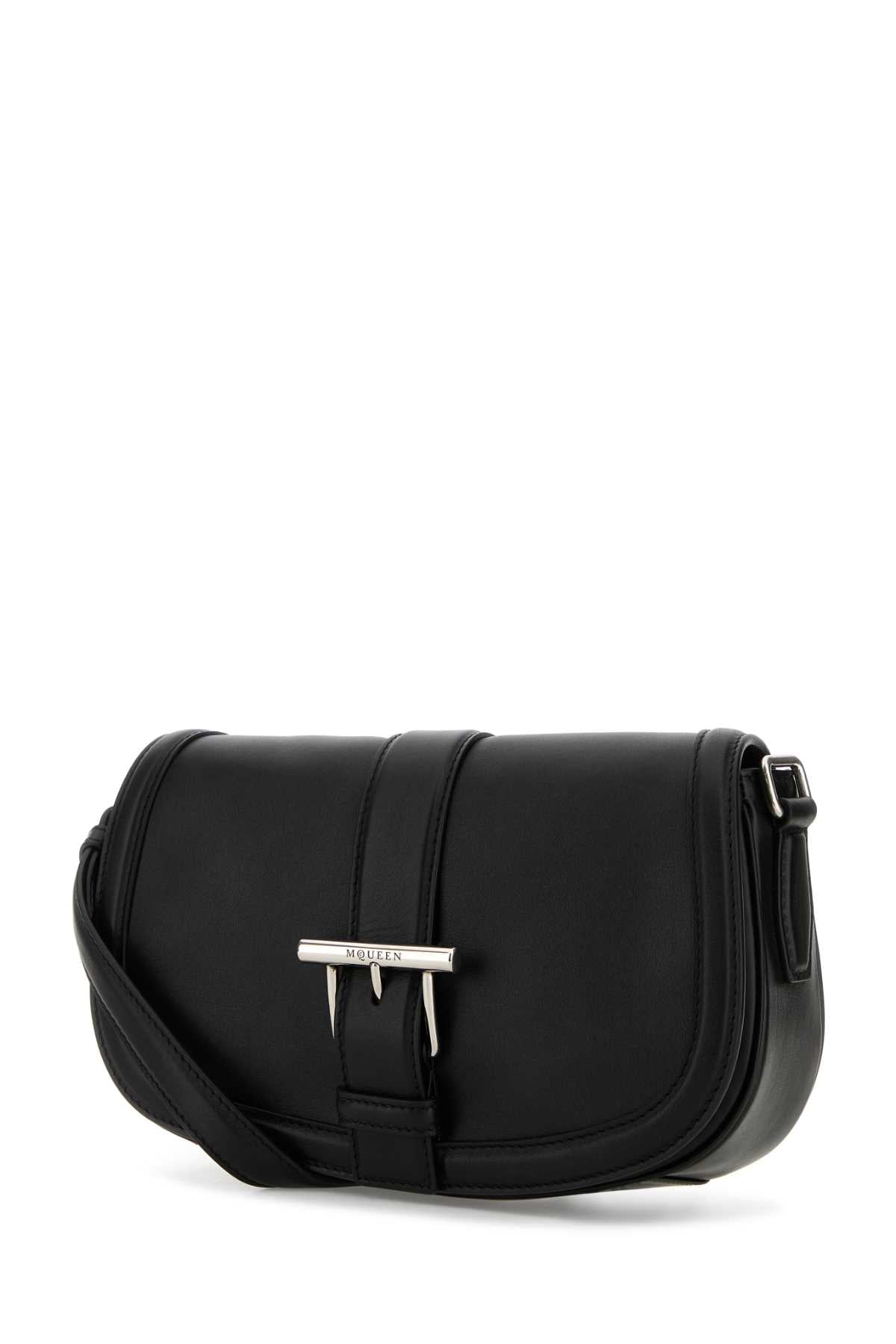 Alexander Mcqueen Women Black Leather Satchel Crossbody Bag DestGlow