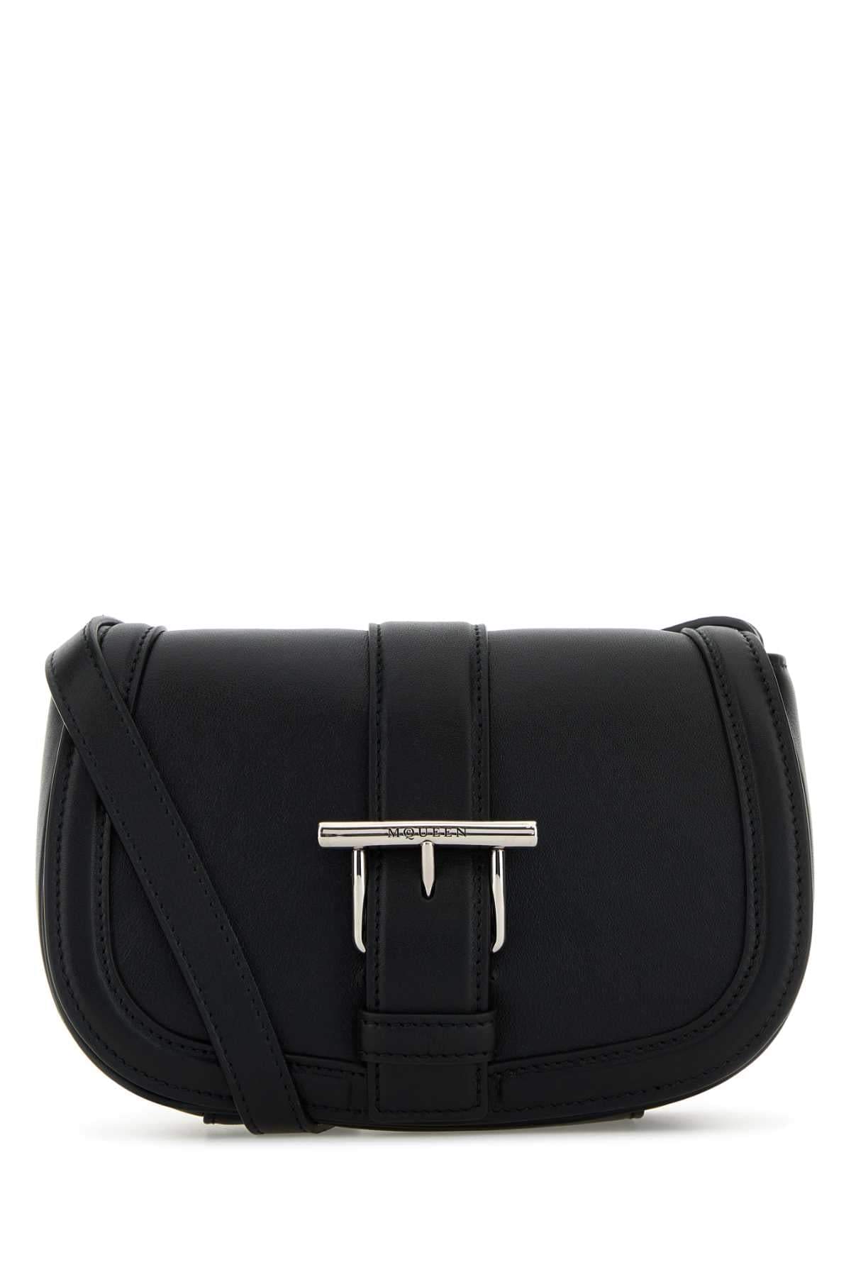 Alexander Mcqueen Women Black Leather Mini Satchel Crossbody Bag DestGlow
