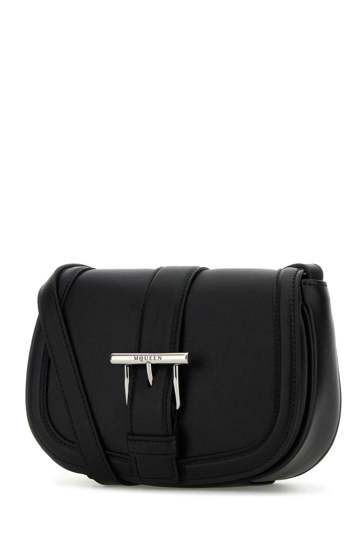 Alexander Mcqueen Women Black Leather Mini Satchel Crossbody Bag by Luosophy