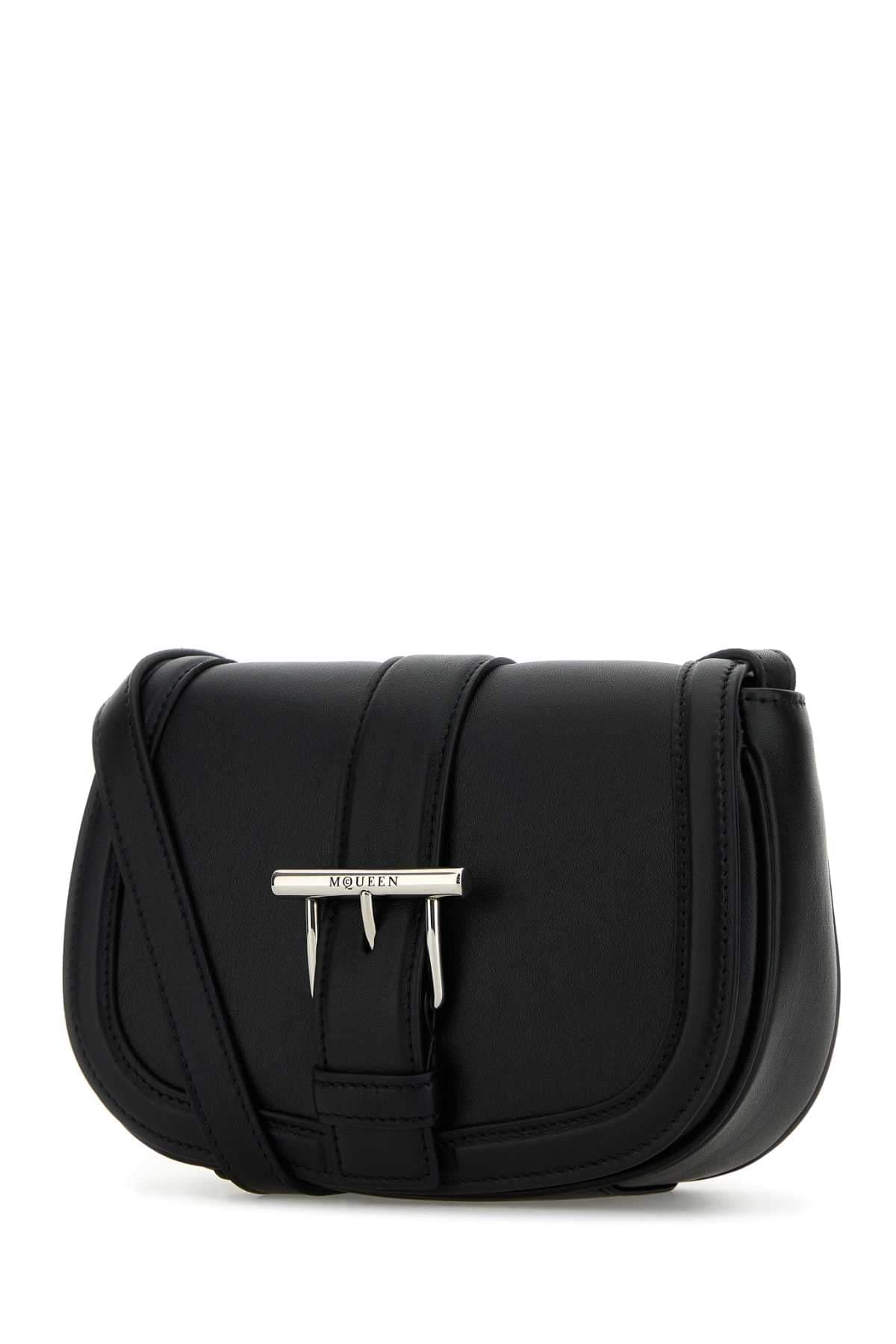 Alexander Mcqueen Women Black Leather Mini Satchel Crossbody Bag DestGlow