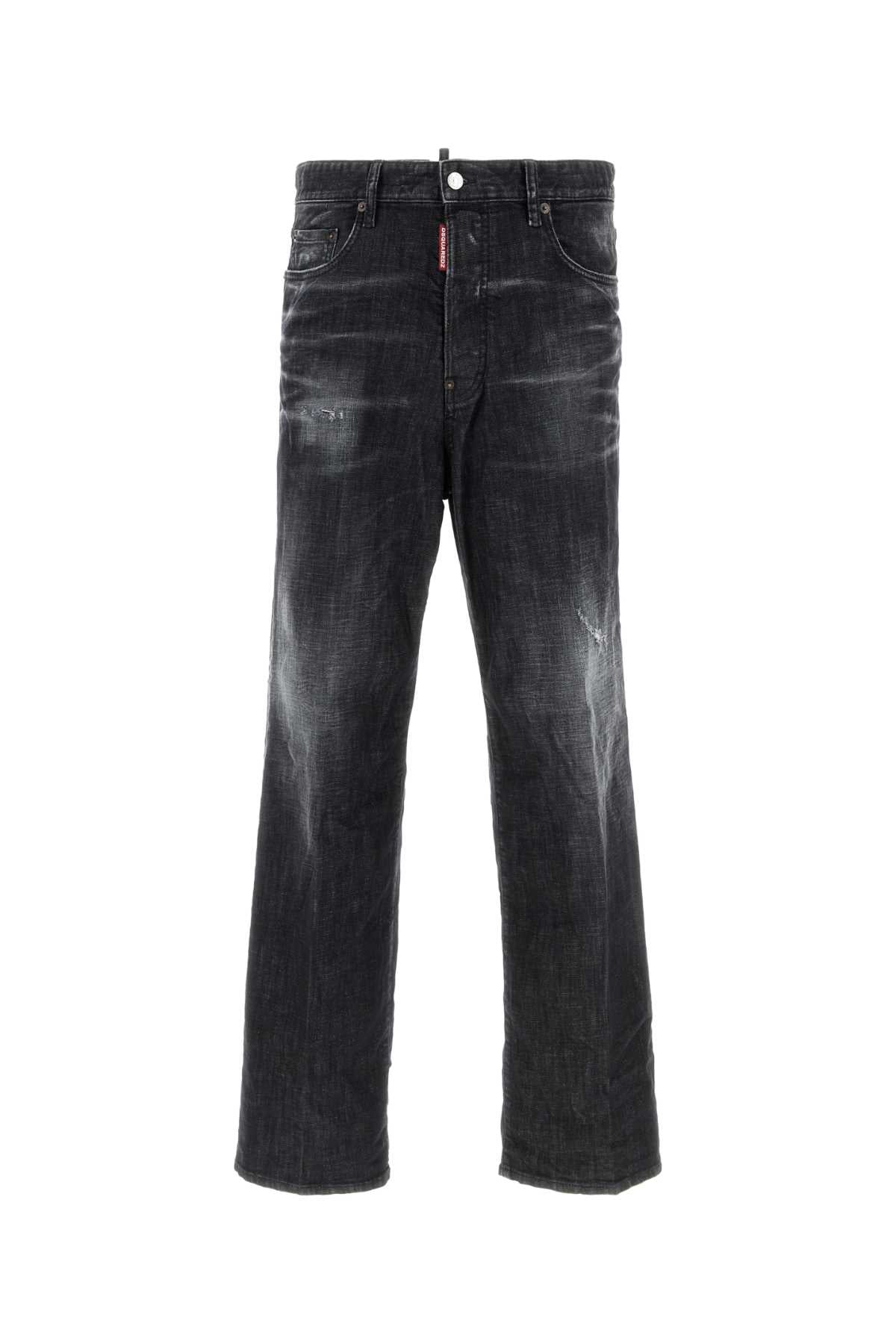 Dsquared Men Black Stretch Denim Loose Jeans DestGlow