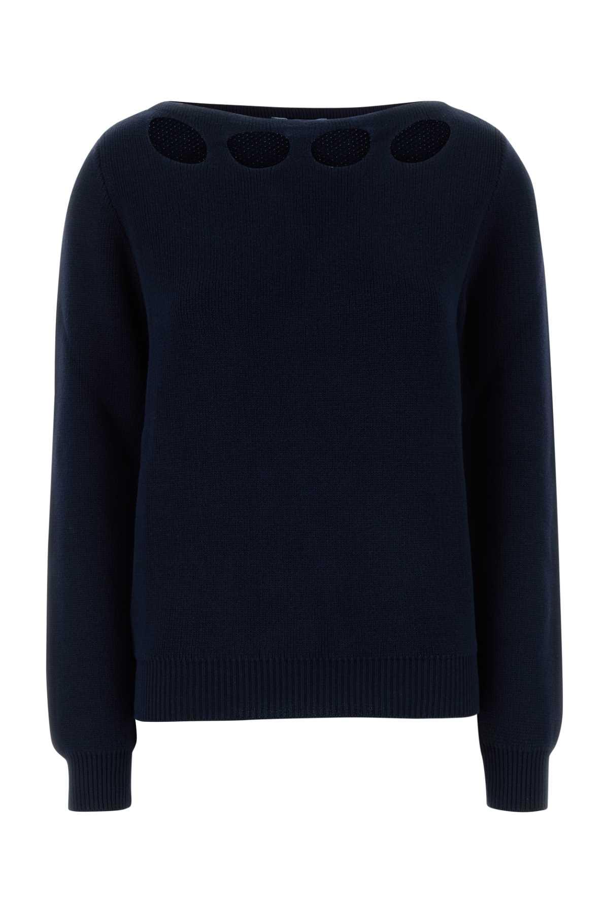 Prada Women Navy Blue Cotton Sweater DestGlow