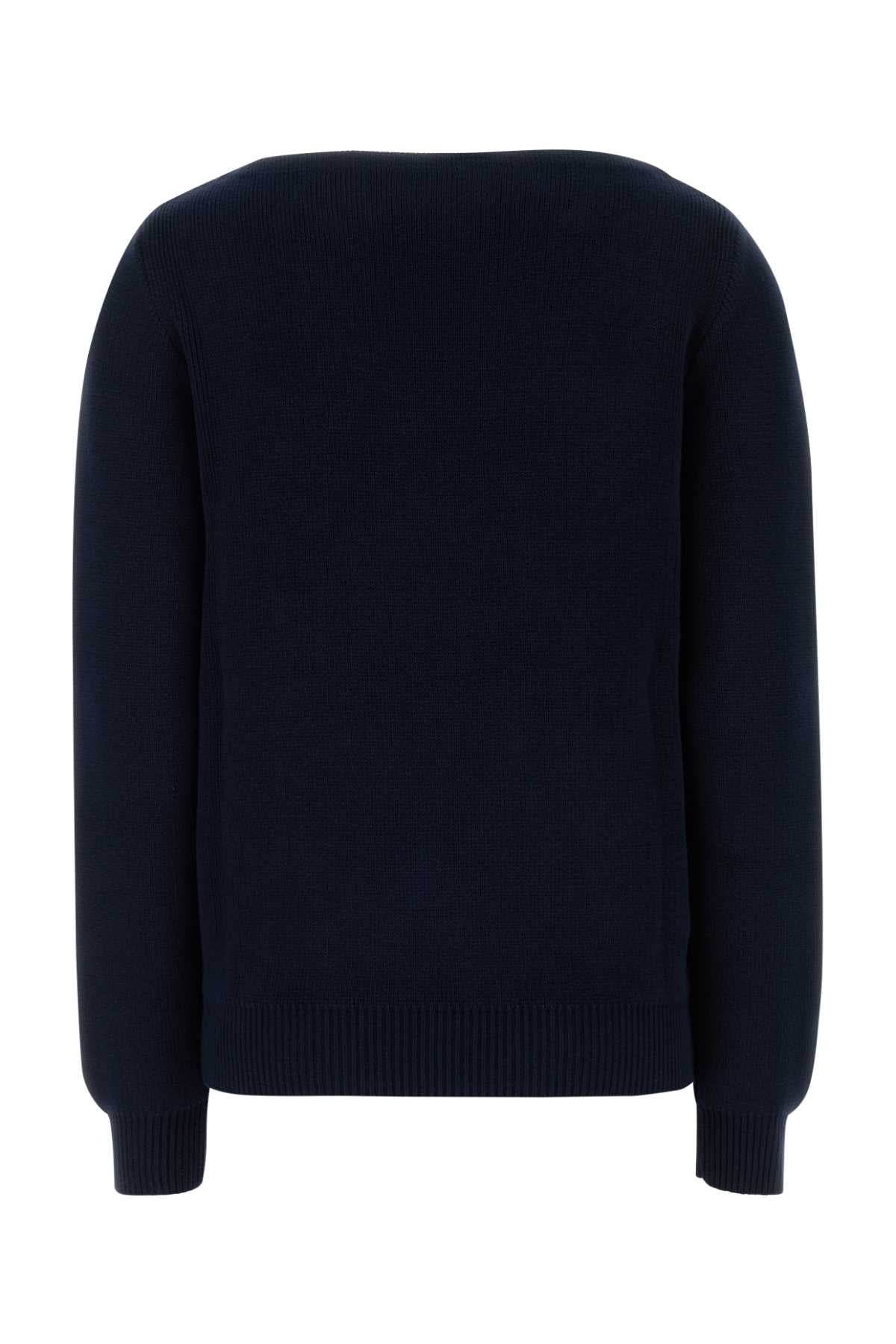 Prada Women Navy Blue Cotton Sweater DestGlow