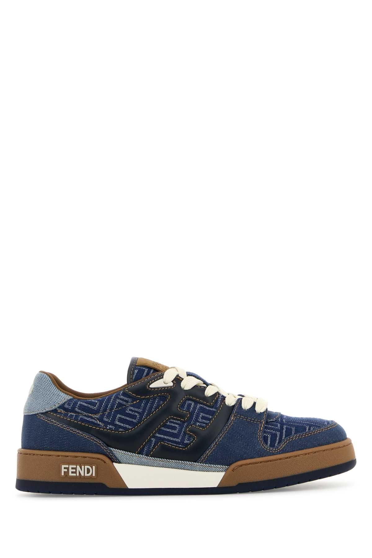 Fendi Men Denim Fendi Match Sneakers DestGlow