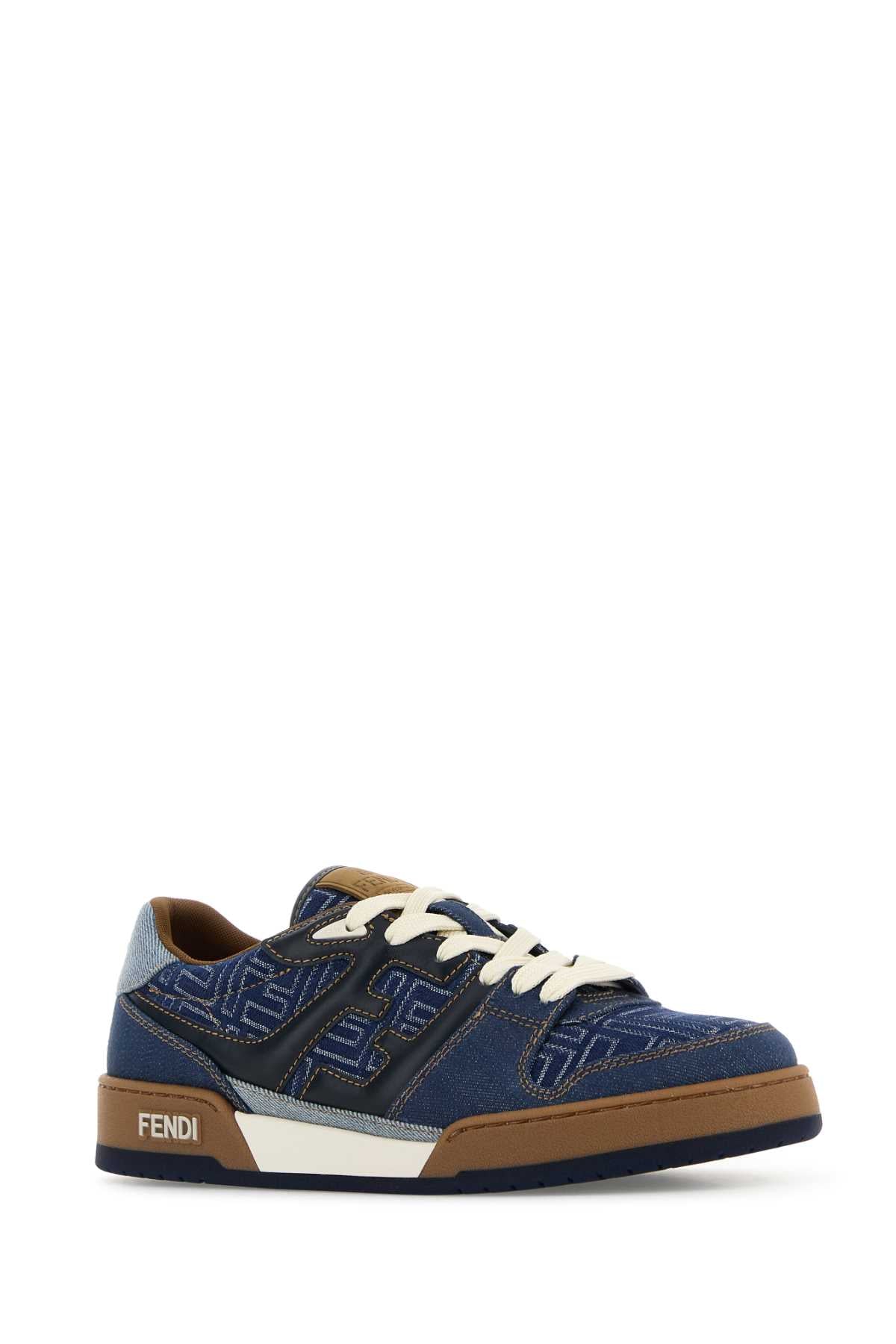 Fendi Men Denim Fendi Match Sneakers DestGlow