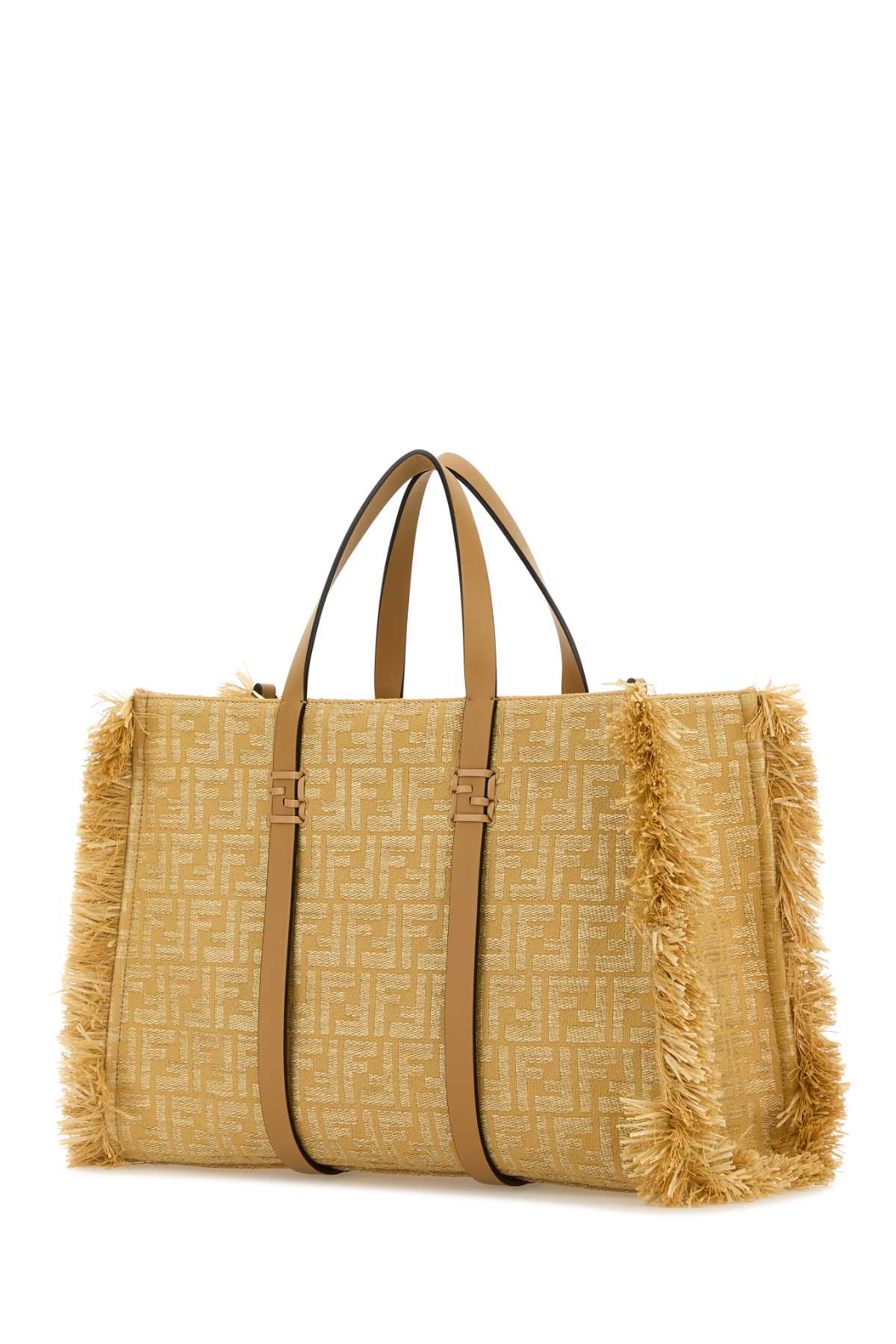 Fendi Women Embroidered Canvas Raffia Summer Shopping Bag DestGlow