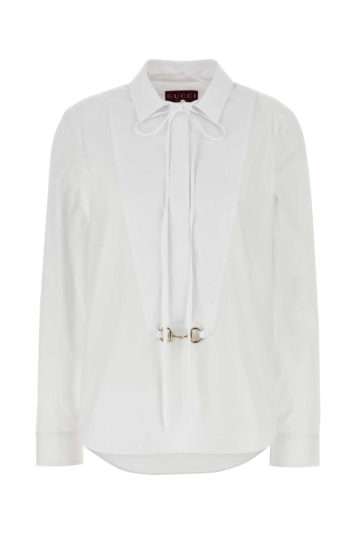 Gucci Women White Poplin Shirt DestGlow