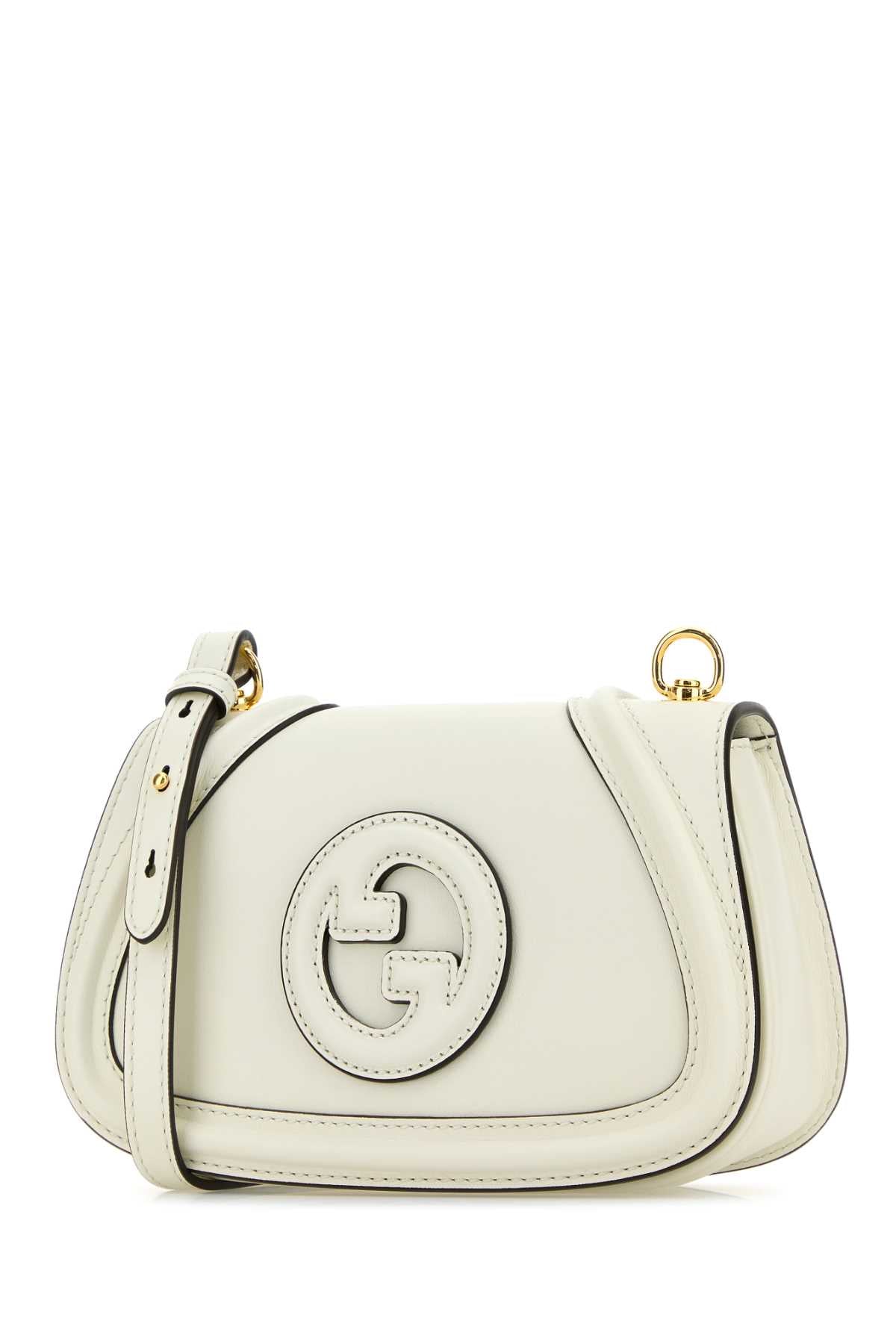 Gucci Women Ivory Leather Small Gucci Blondie Crossbody Bag by Luosophy