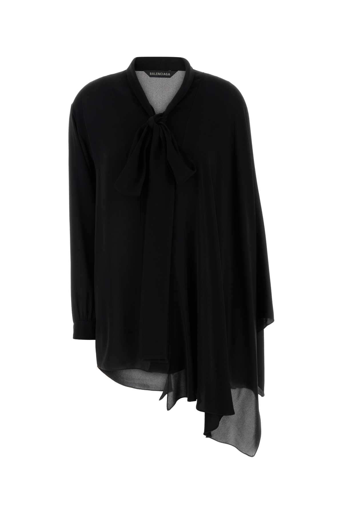 Balenciaga Women Black Georgette Blouse DestGlow