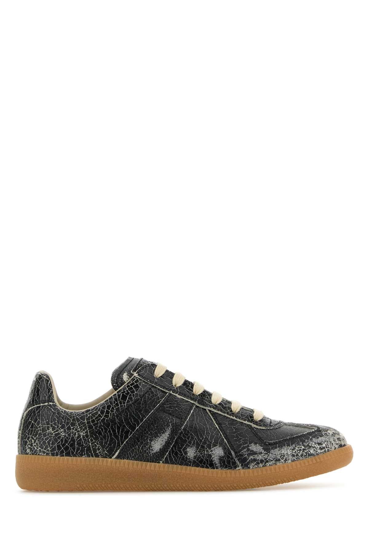 Maison Margiela Women Black Leather Sneakers by Luosophy