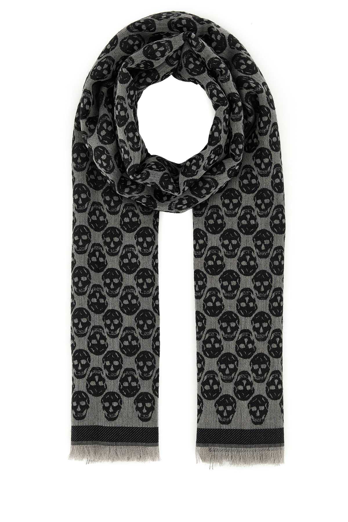 Alexander Mcqueen Men Embroidered Wool Blend Foulard DestGlow
