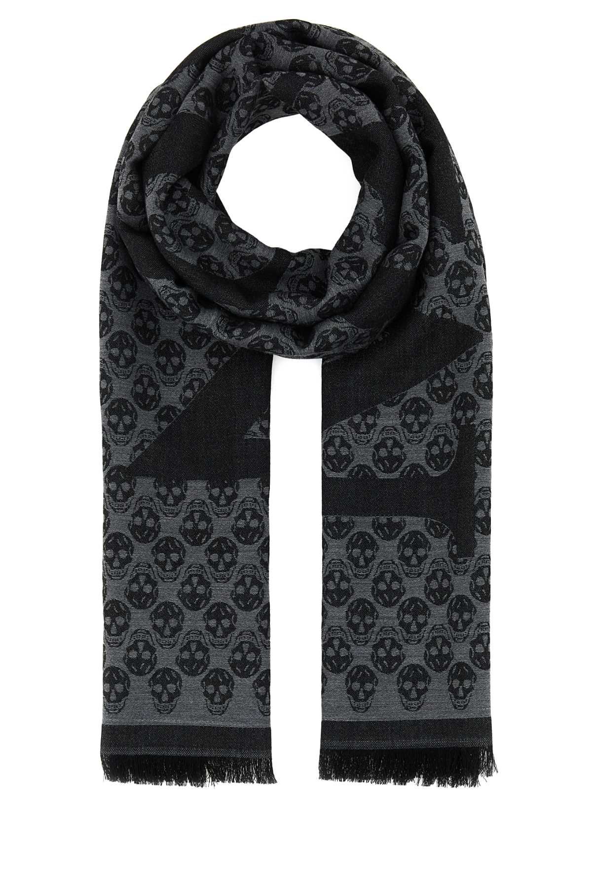 Alexander Mcqueen Men Embroidered Wool Foulard DestGlow