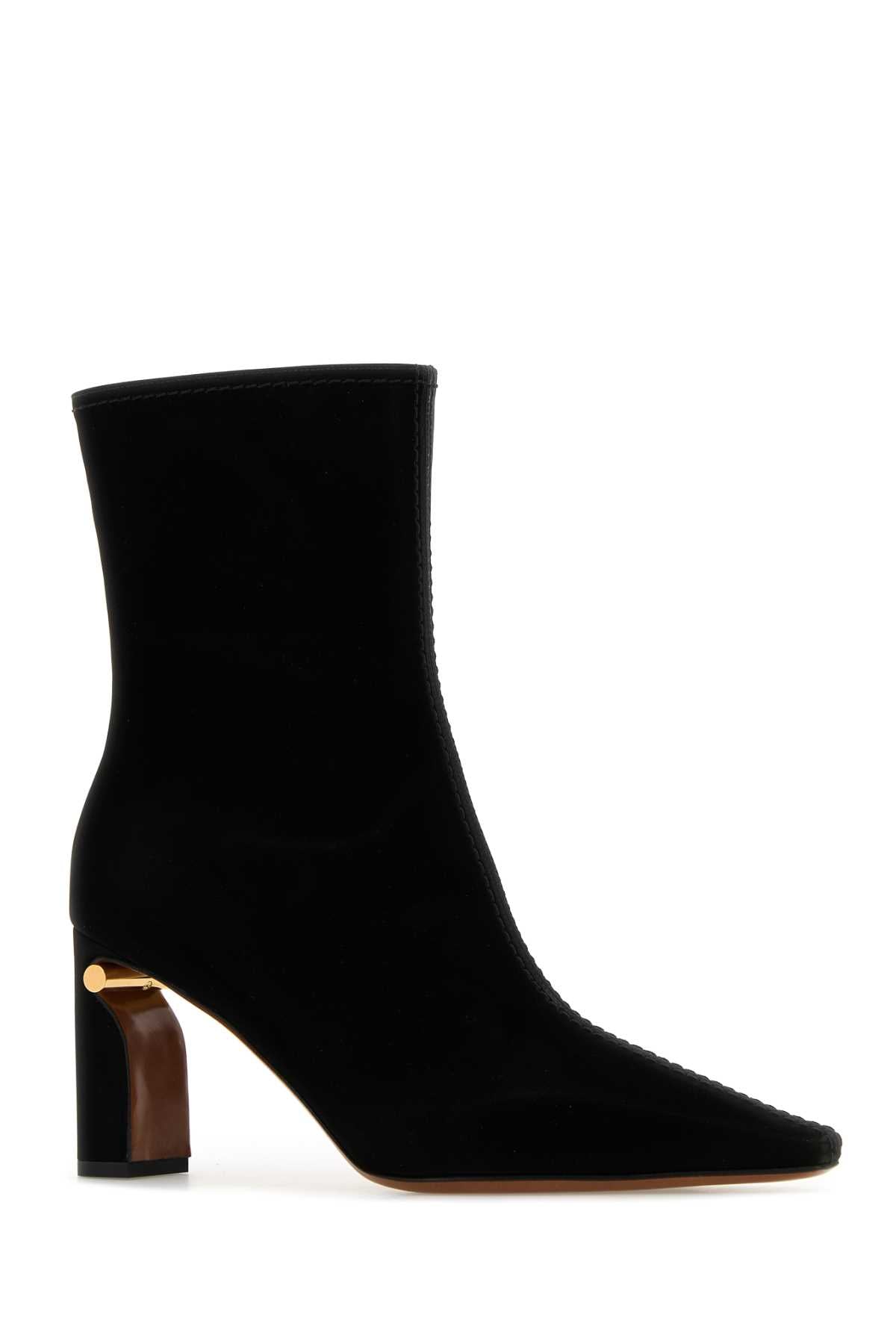Alexander Mcqueen Women Black Fabric Ankle Boots DestGlow