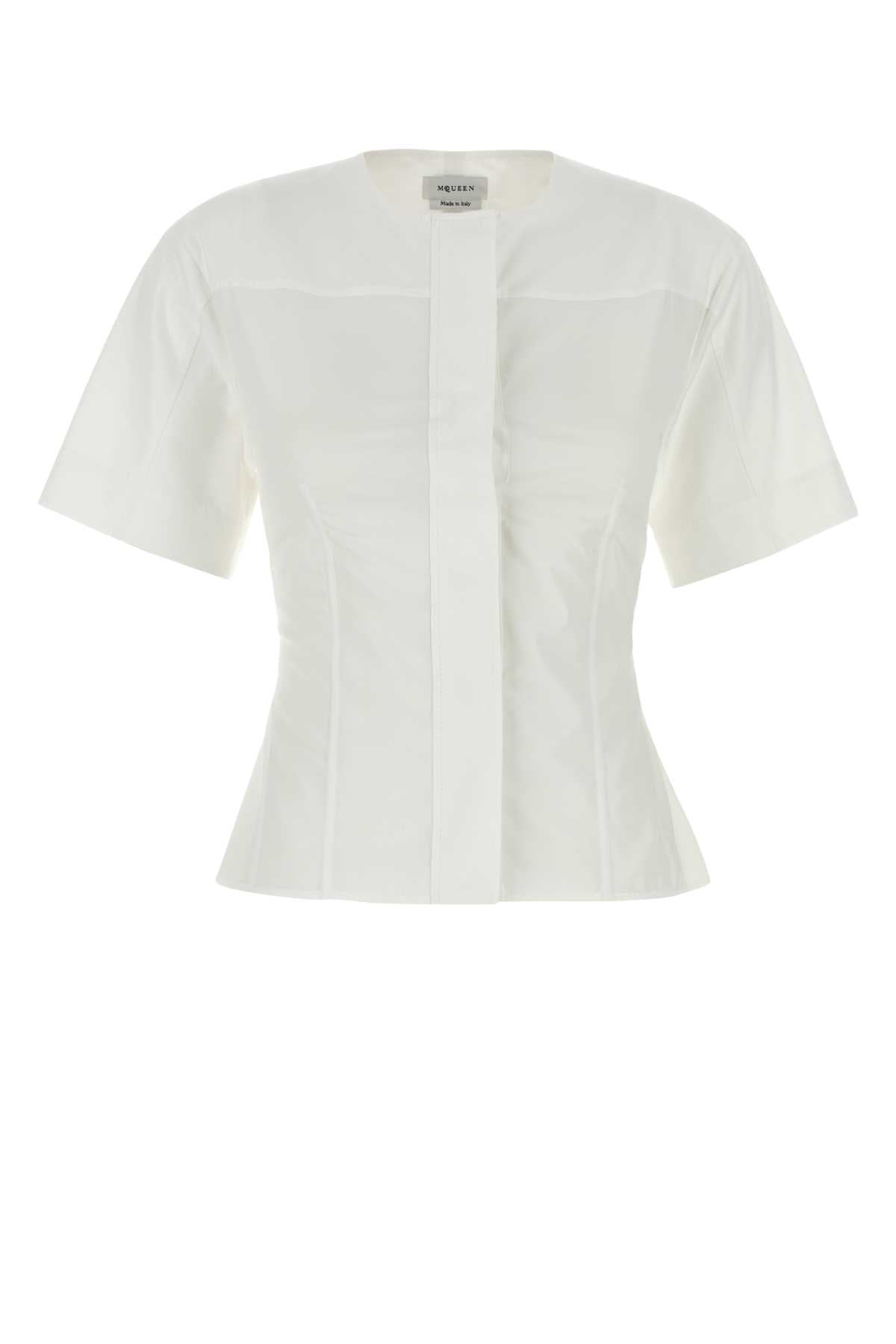 Alexander Mcqueen Women White Poplin Shirt DestGlow